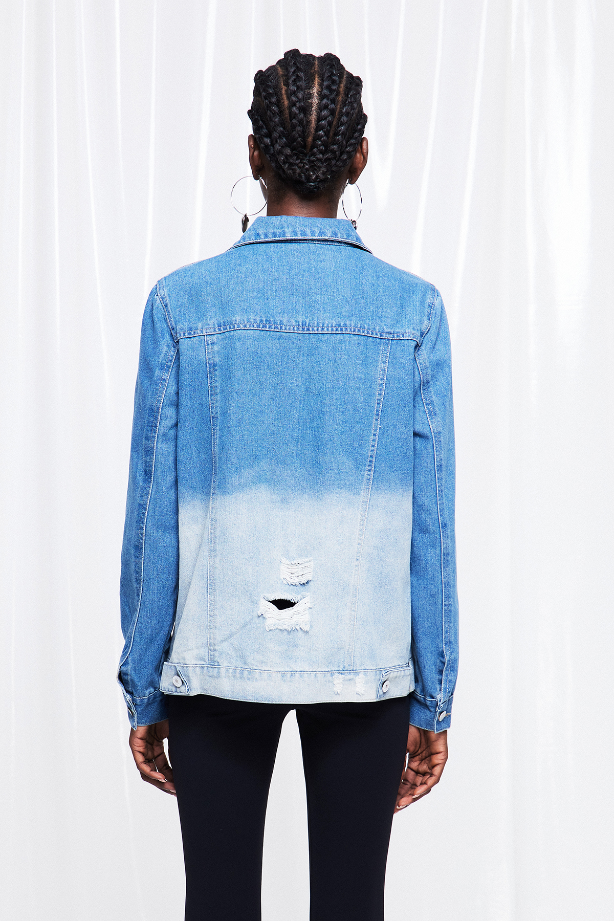Funske Hayley Ripped Denim Jacket