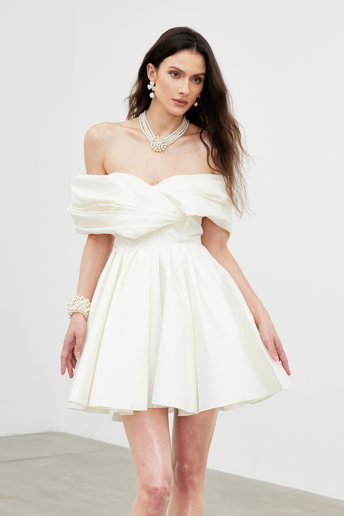 Fusun Off Shoulder Ruffle Mini Dress