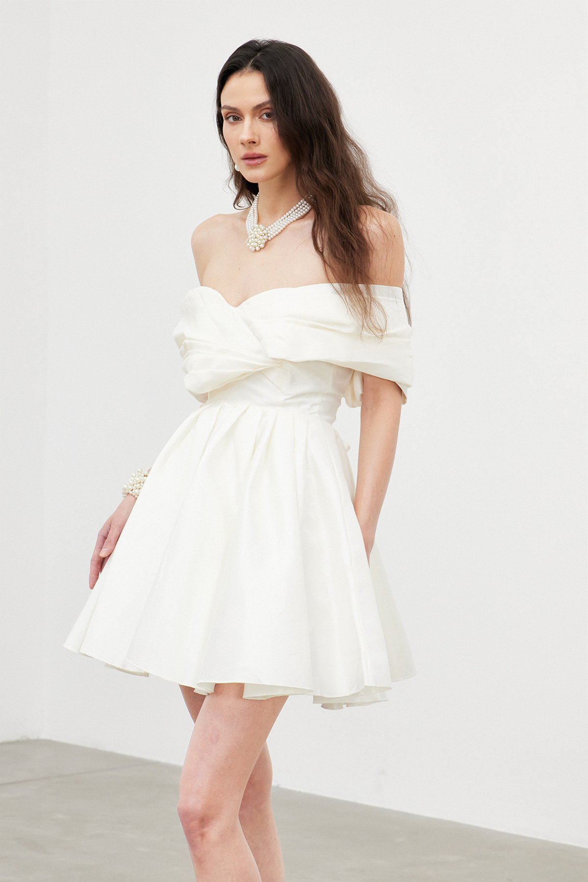 Fusun Off Shoulder Ruffle Mini Dress