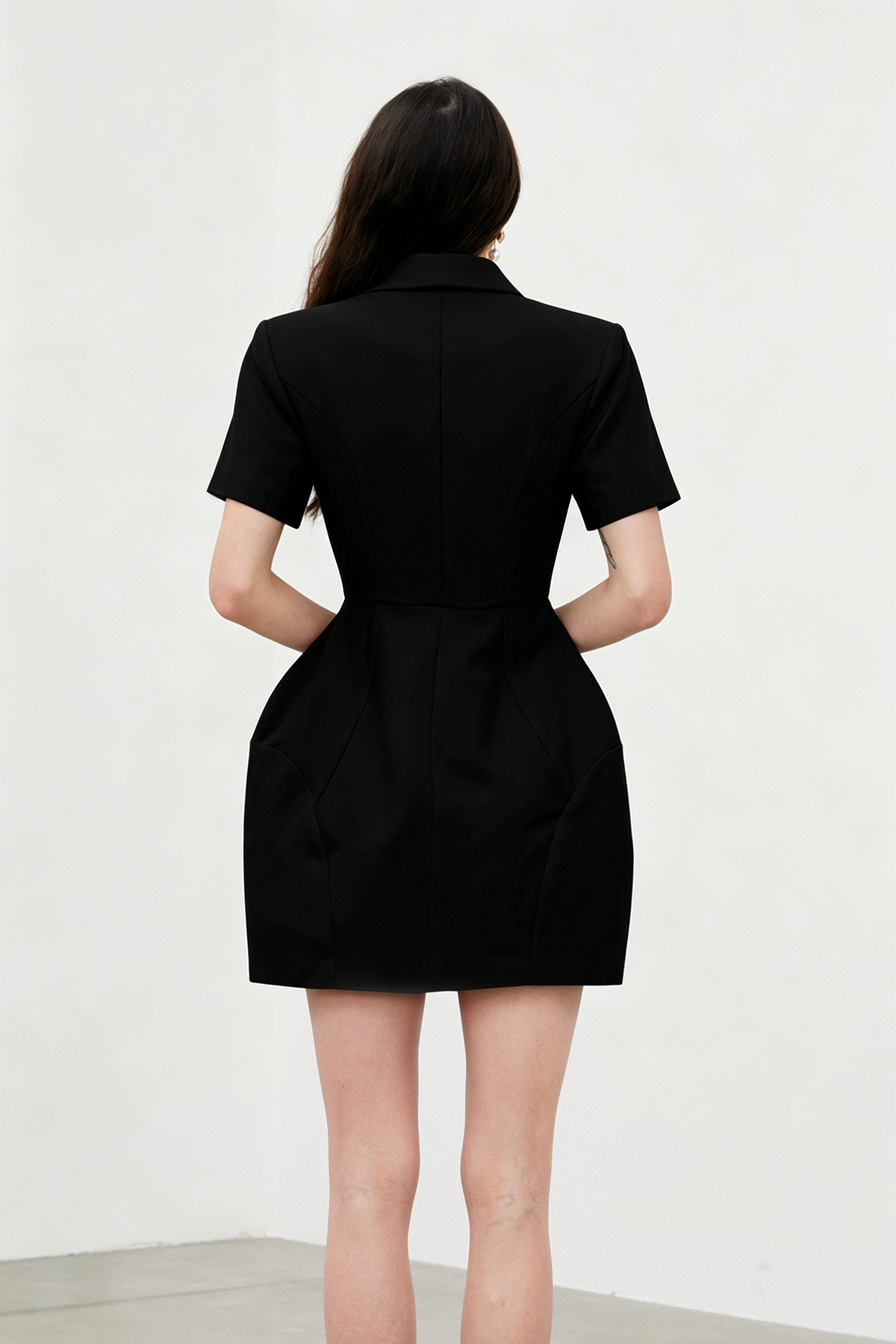 Fyfe Asymmetric Mini Dress In Black