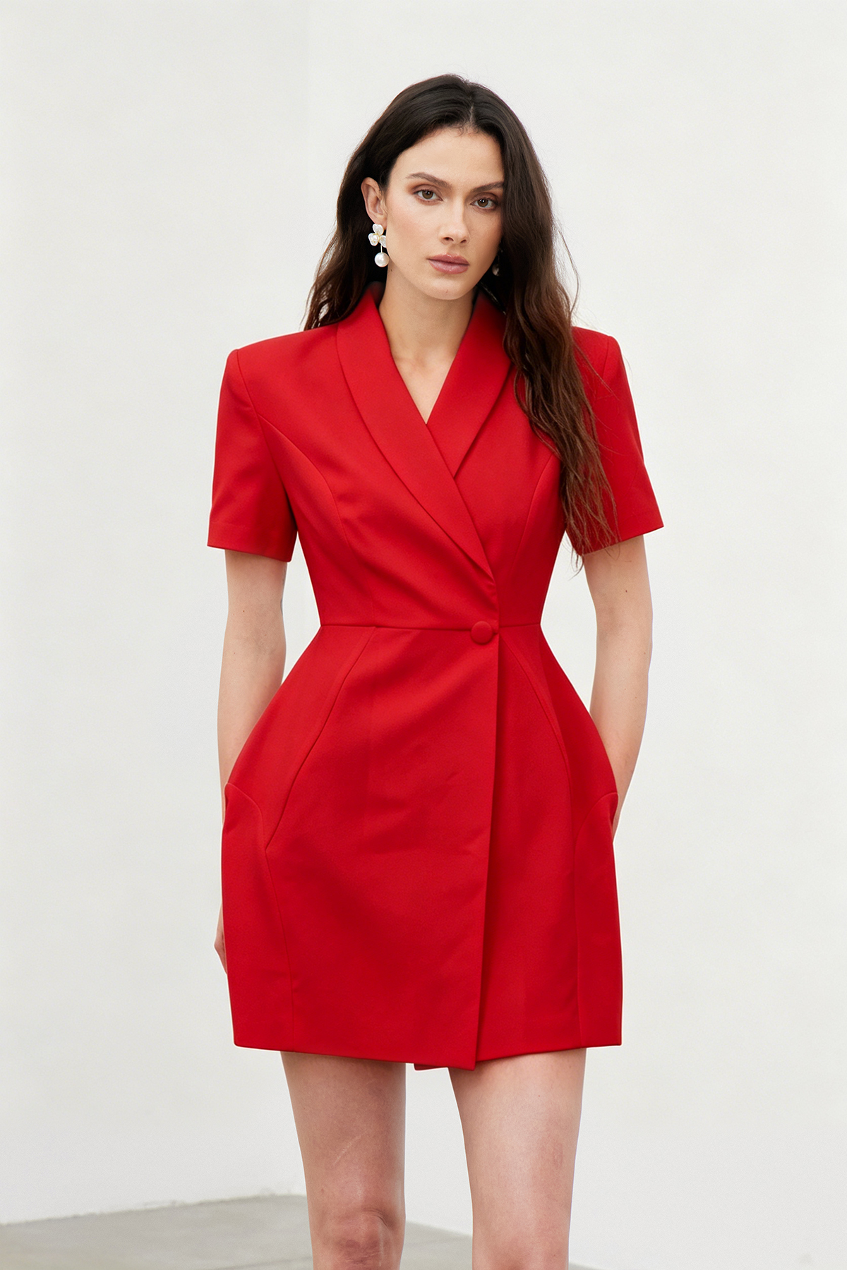 Fyfe Asymmetric Mini Dress In Red