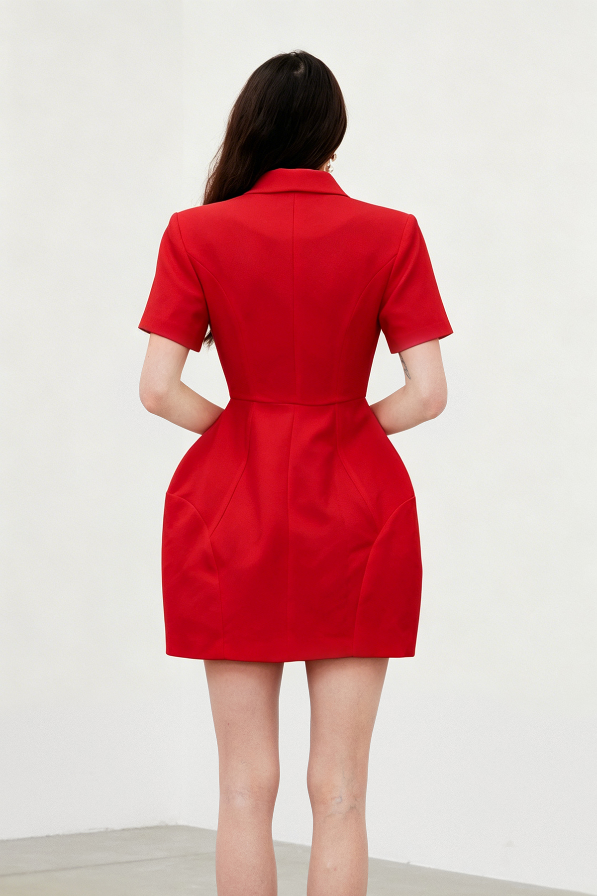 Fyfe Asymmetric Mini Dress In Red