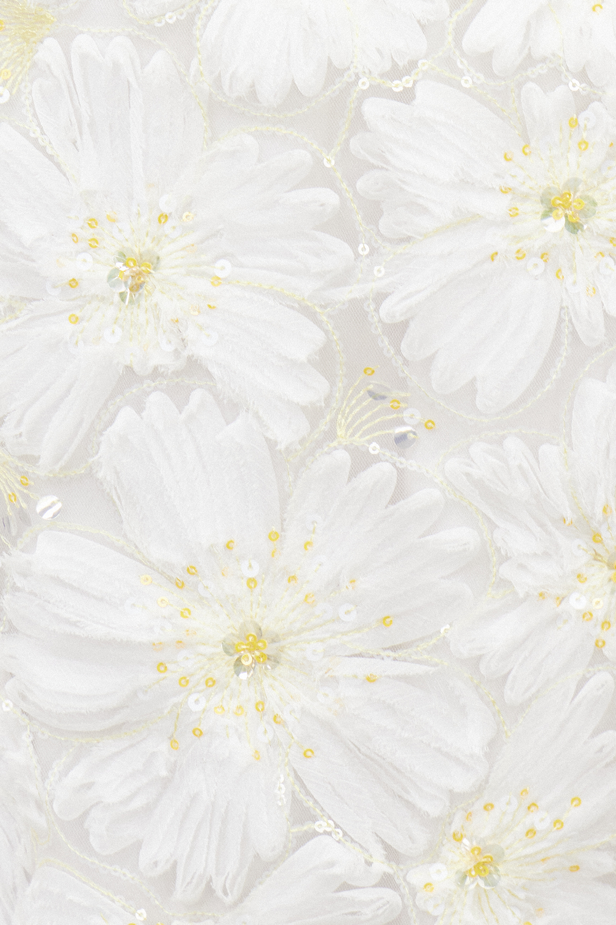 Fyokla Embellished Floral Ruch Midi Dress In White