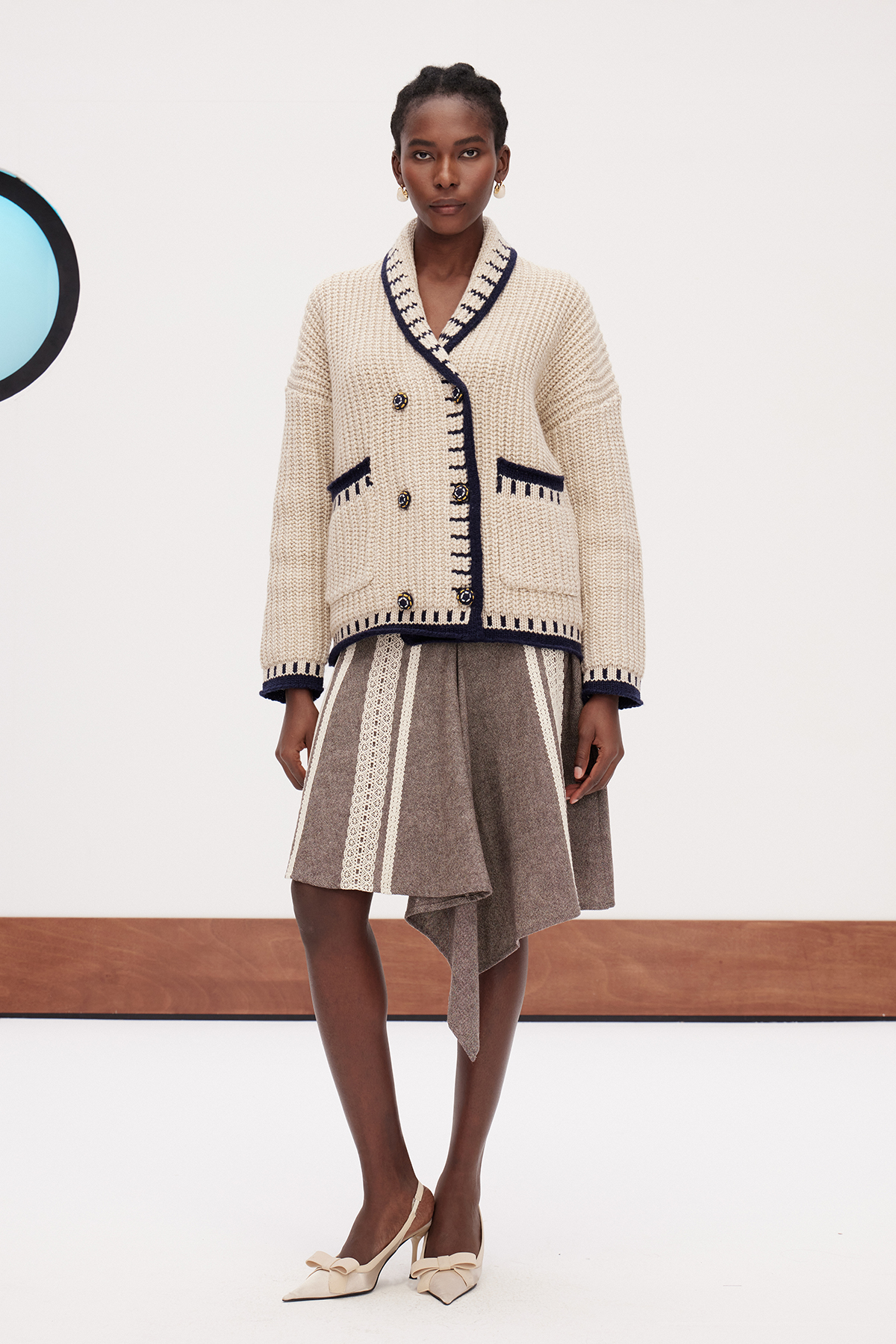 Gaber Lapel Knit Jacket