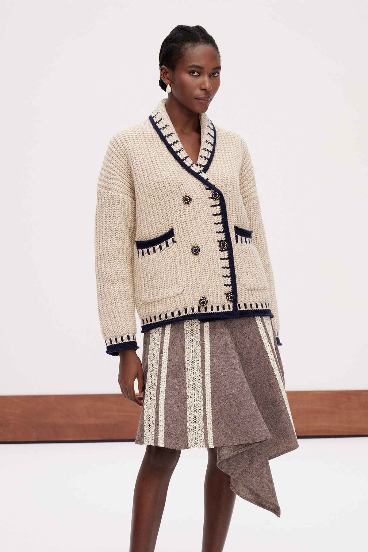 Gaber Lapel Knit Jacket