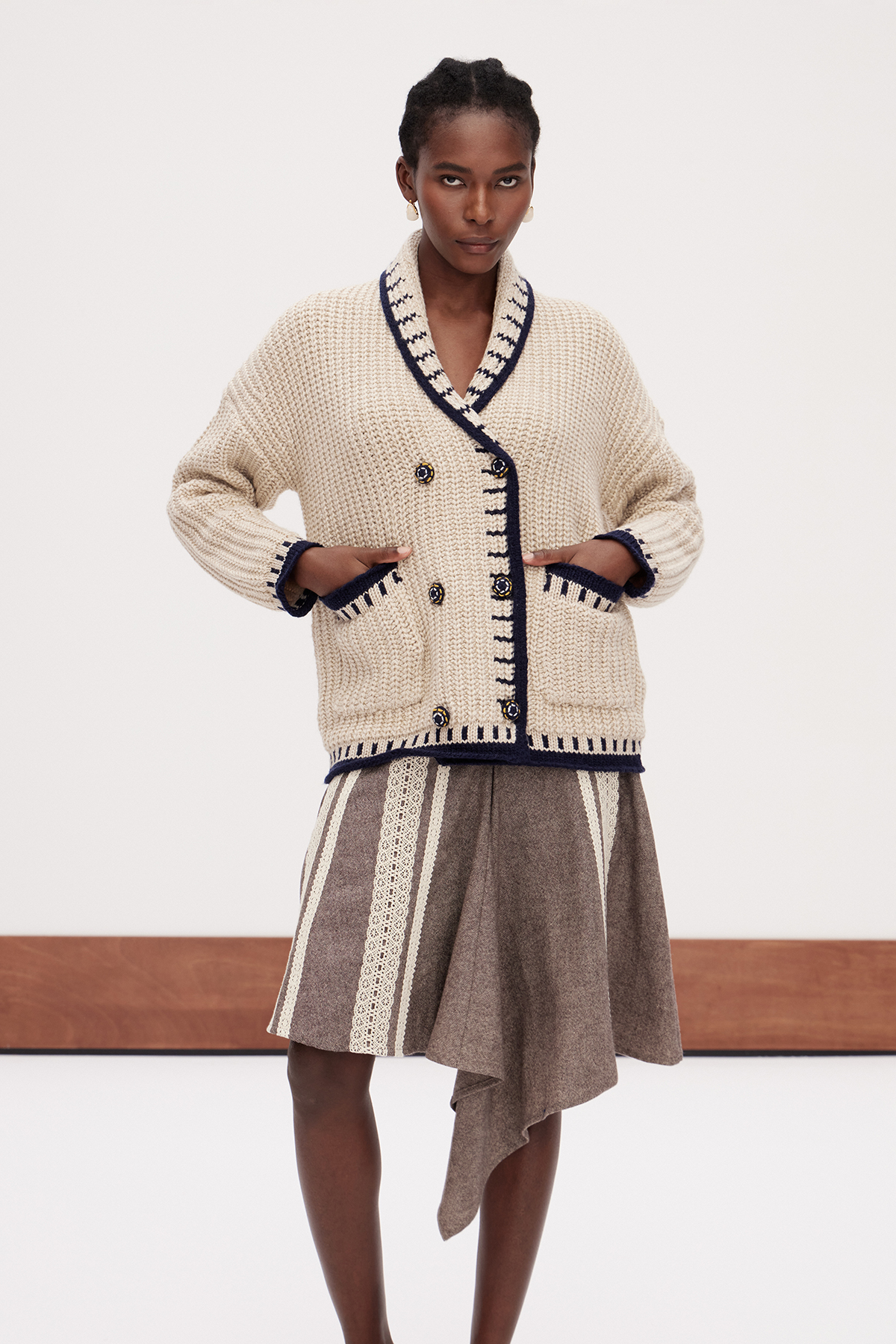 Gaber Lapel Knit Jacket