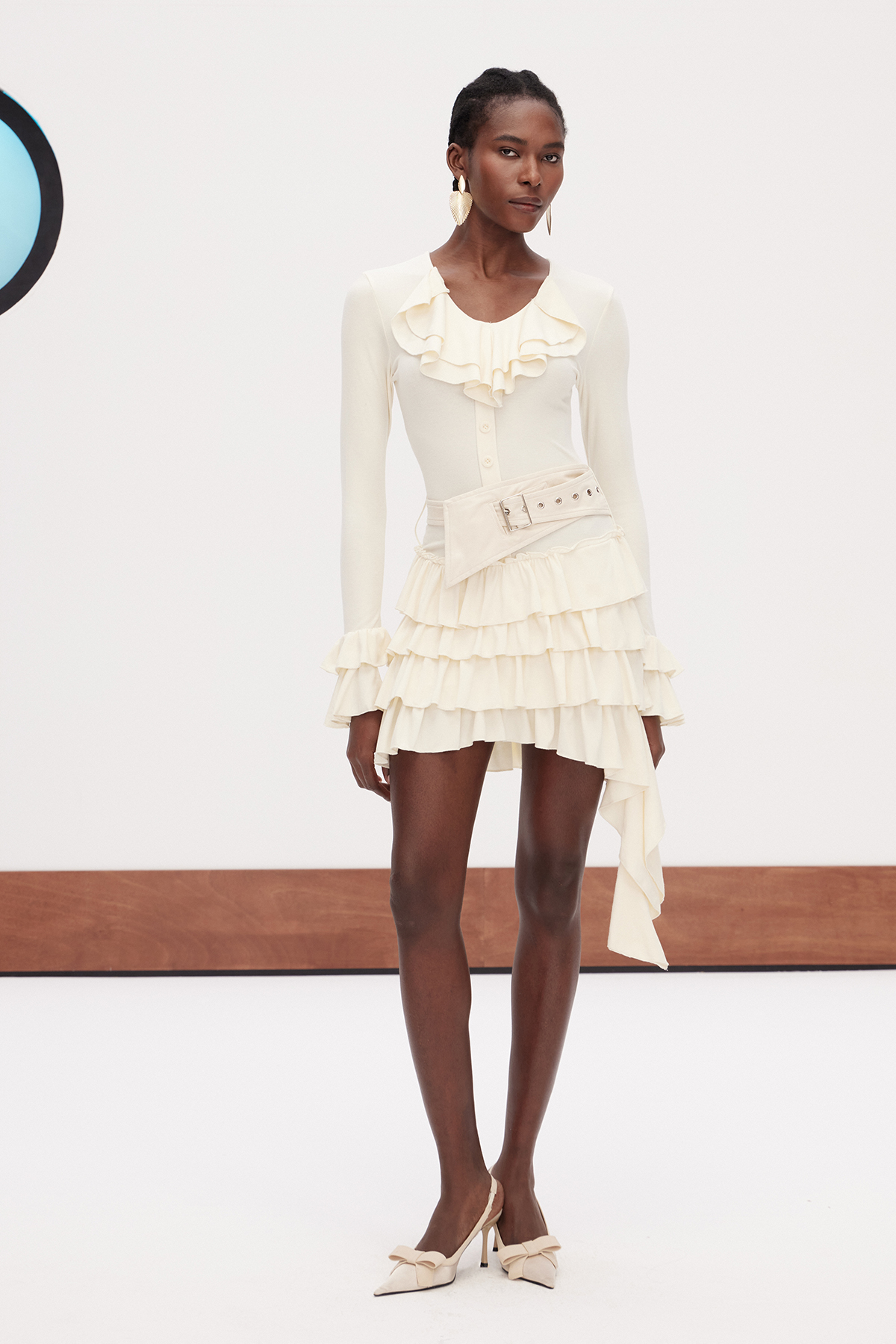 Gabriele Asymmetric Mini Tiered Dress