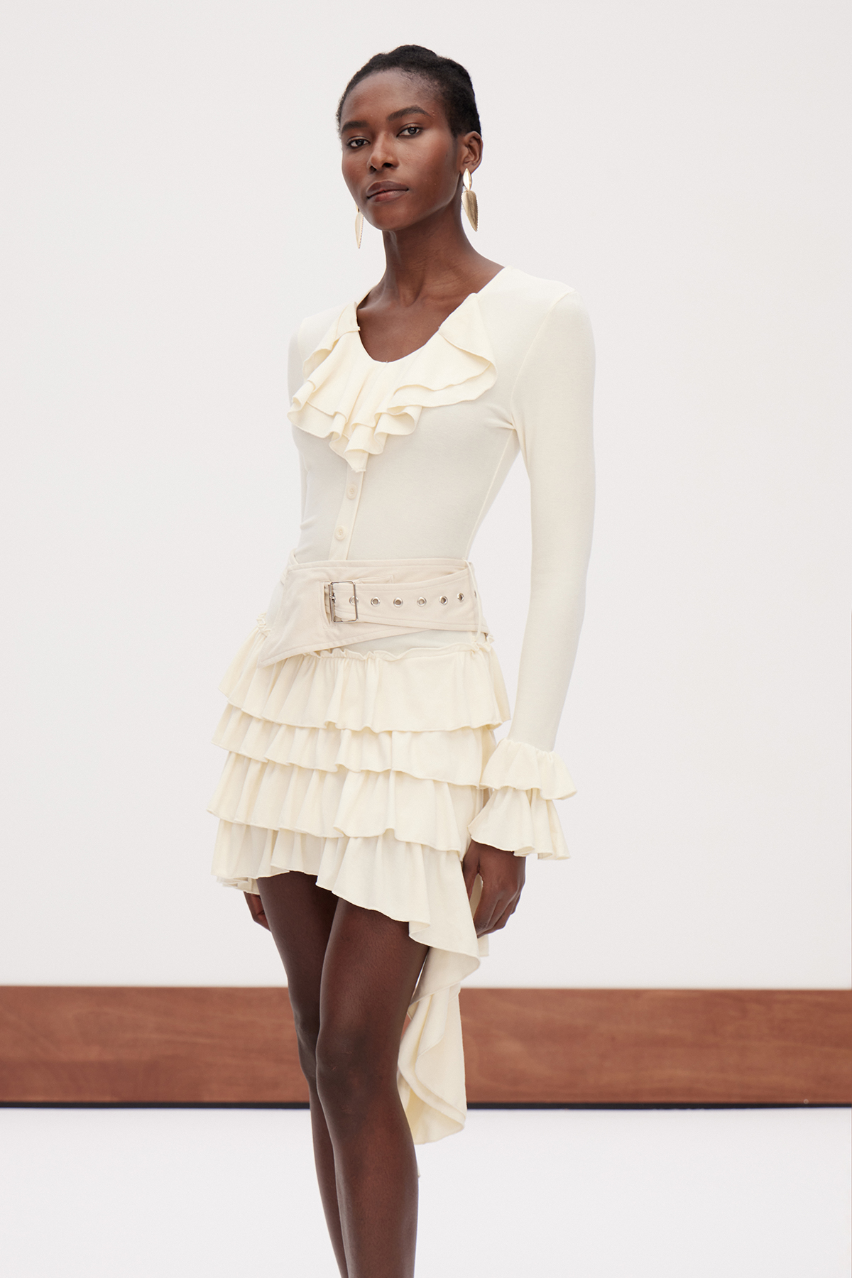 Gabriele Asymmetric Mini Tiered Dress