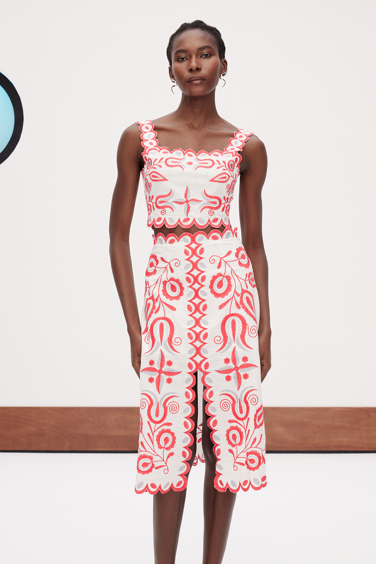 Gabrieli Paisley Embroidered Skirt Set