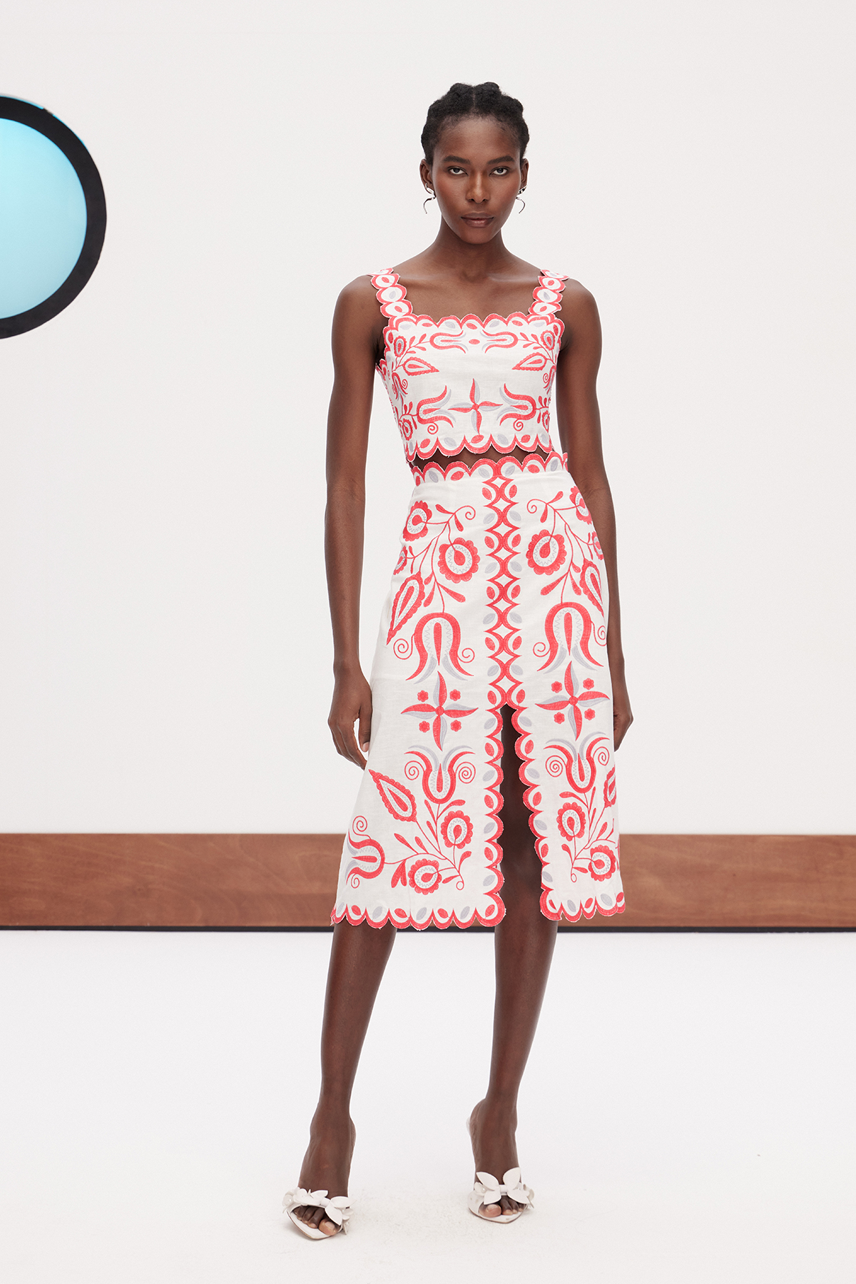 Gabrieli Paisley Embroidered Skirt Set