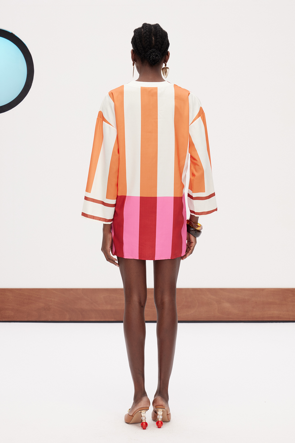 Gabrielius V Neck Colorblock Mini Dress