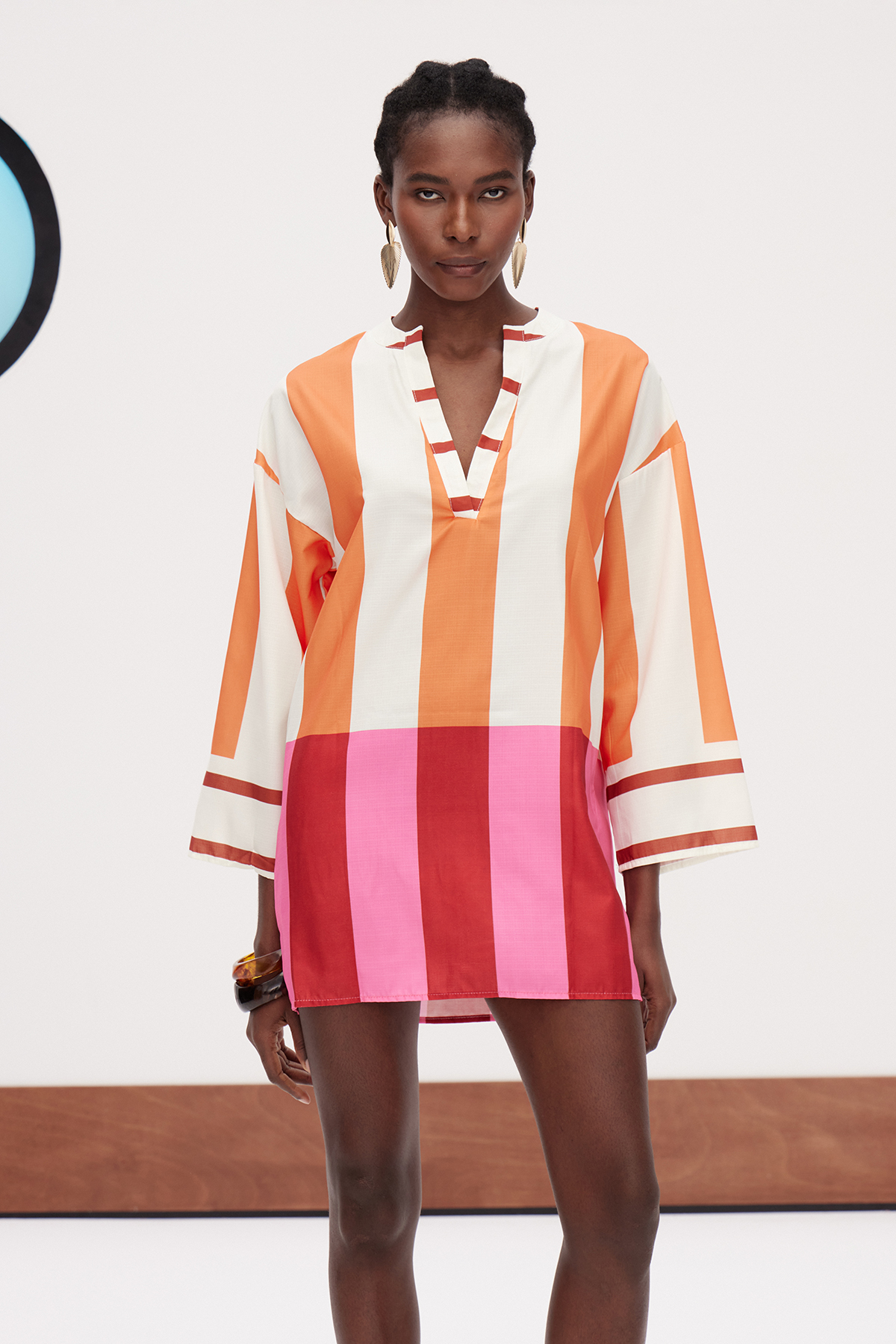 Gabrielius V Neck Colorblock Mini Dress