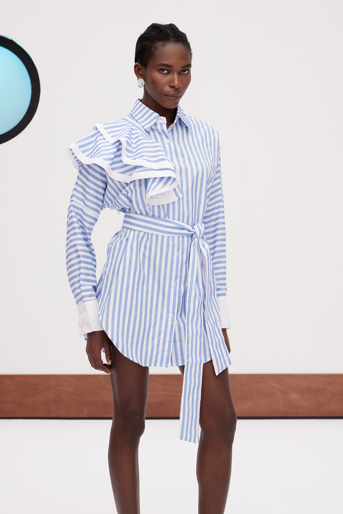 Gagik Asymmetric Mini Shirt Dress