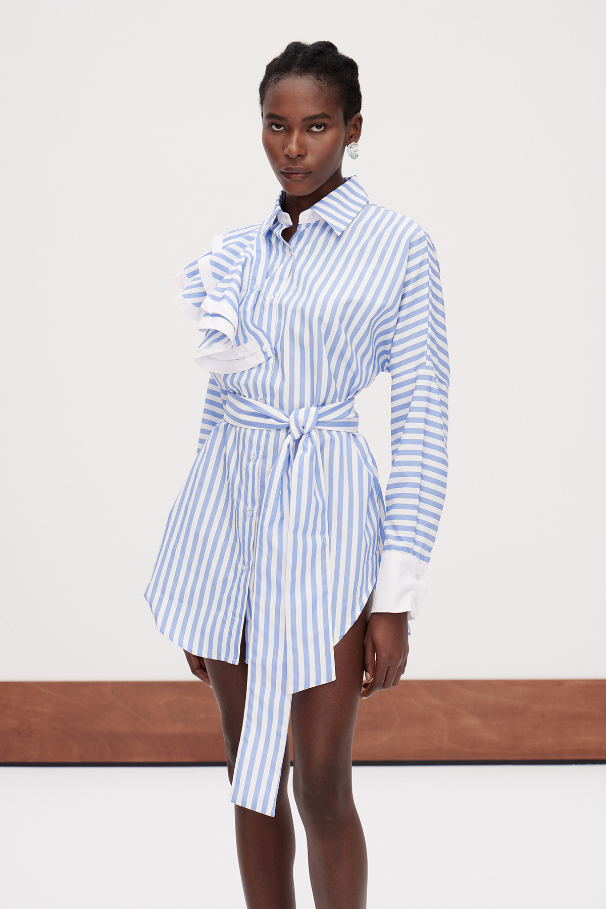 Gagik Asymmetric Mini Shirt Dress