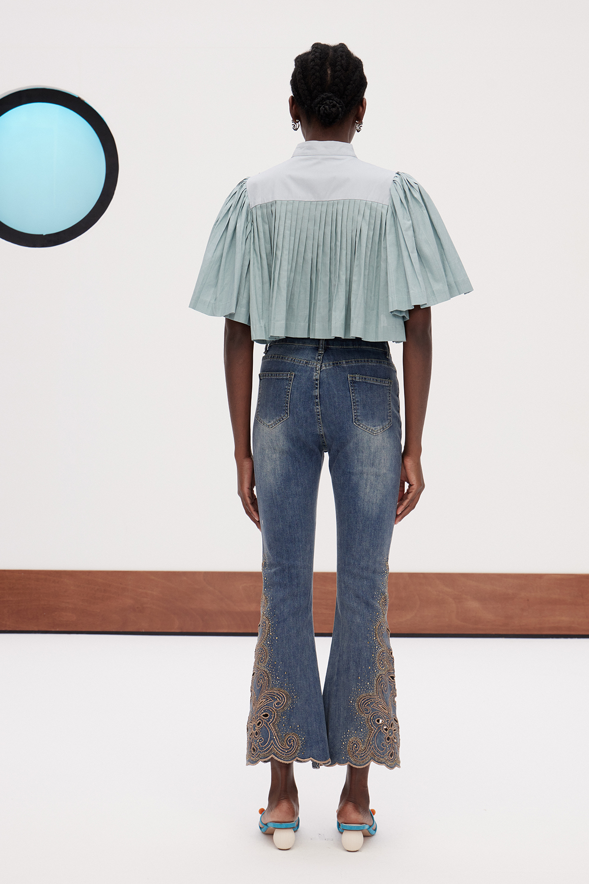 Gaiana Rhinestone Embroidered Bootcut Jeans