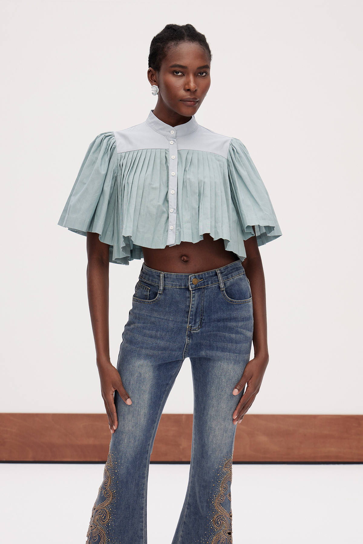 Gaheris Pleated Bubble Top