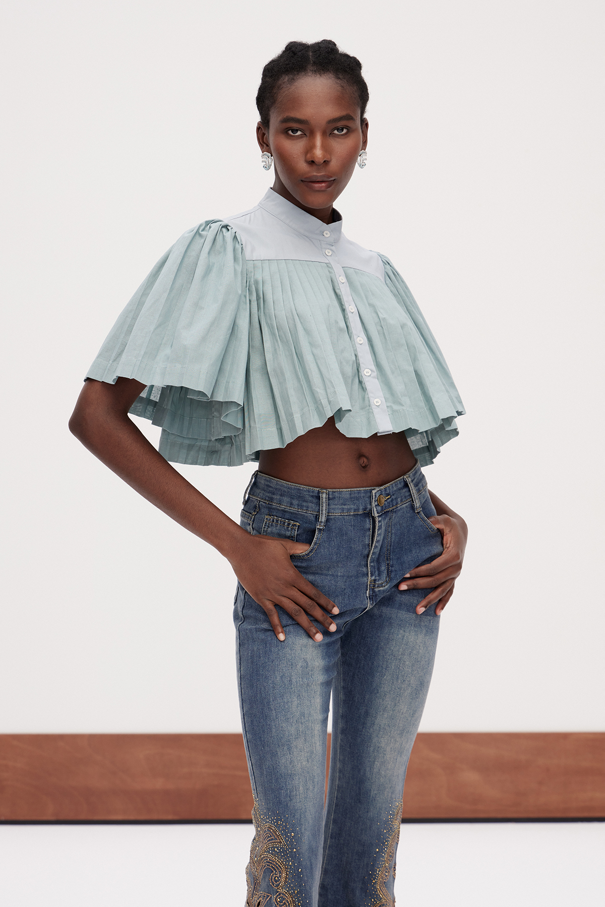 Gaheris Pleated Bubble Top