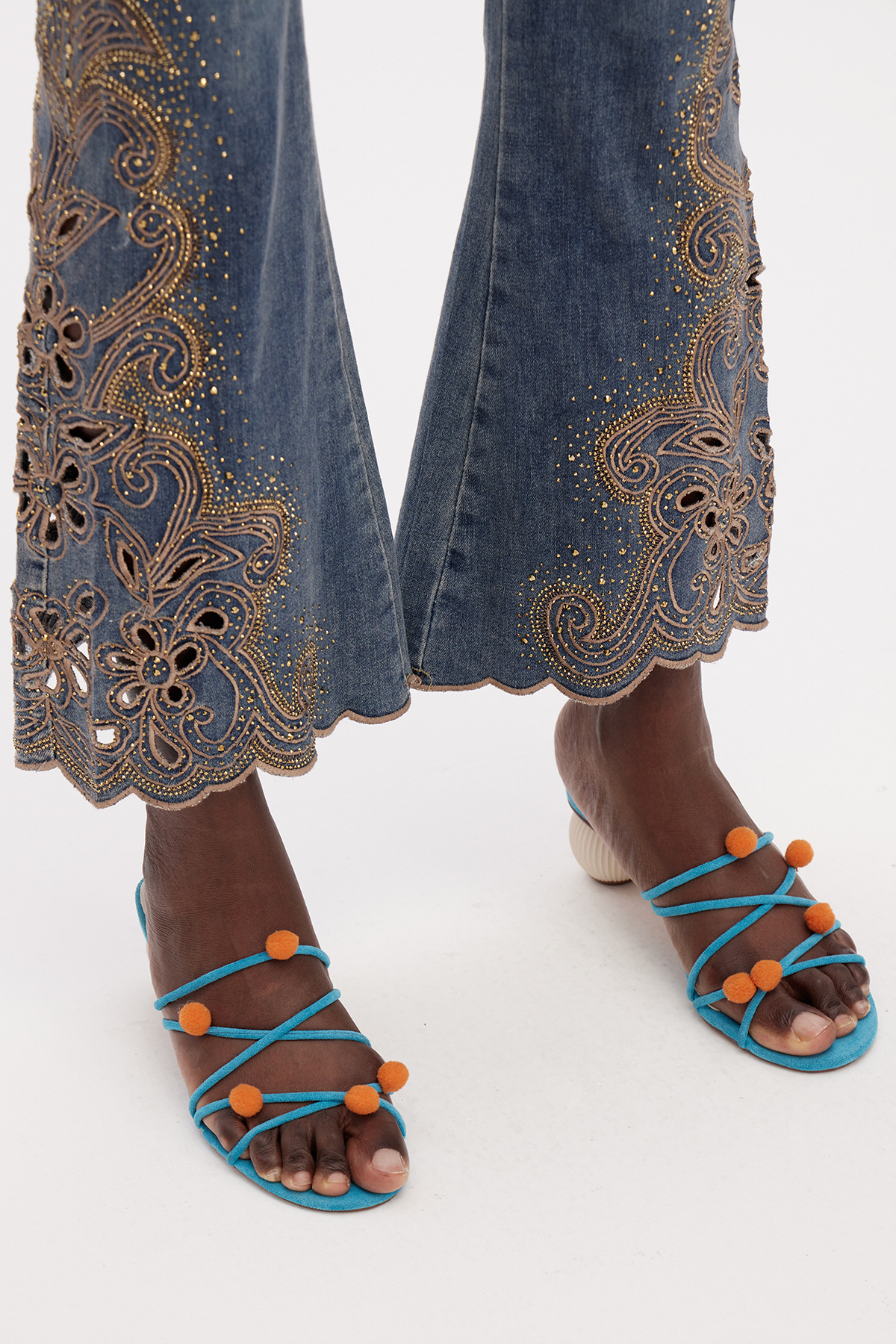 Gaiana Rhinestone Embroidered Bootcut Jeans