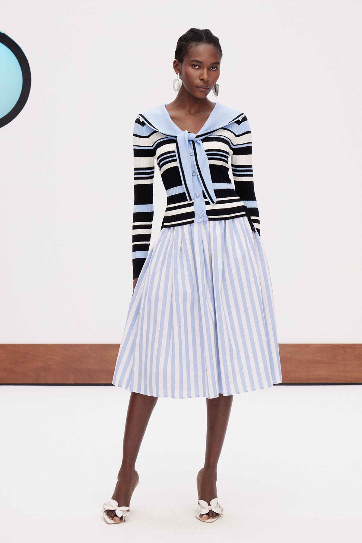 Gaios Stripe Midi Skirt