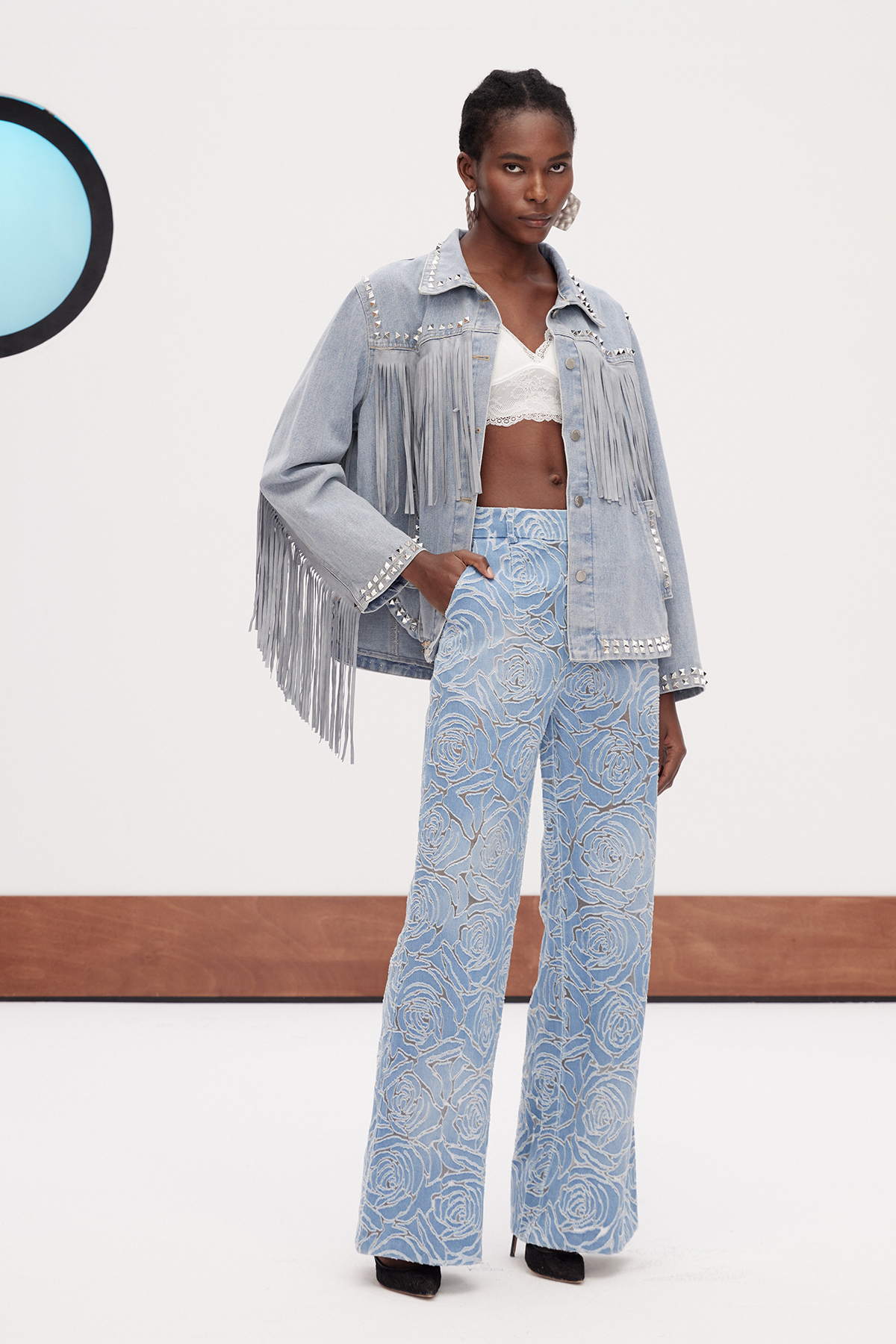 Gaja Fringe Embellished Denim Jacket