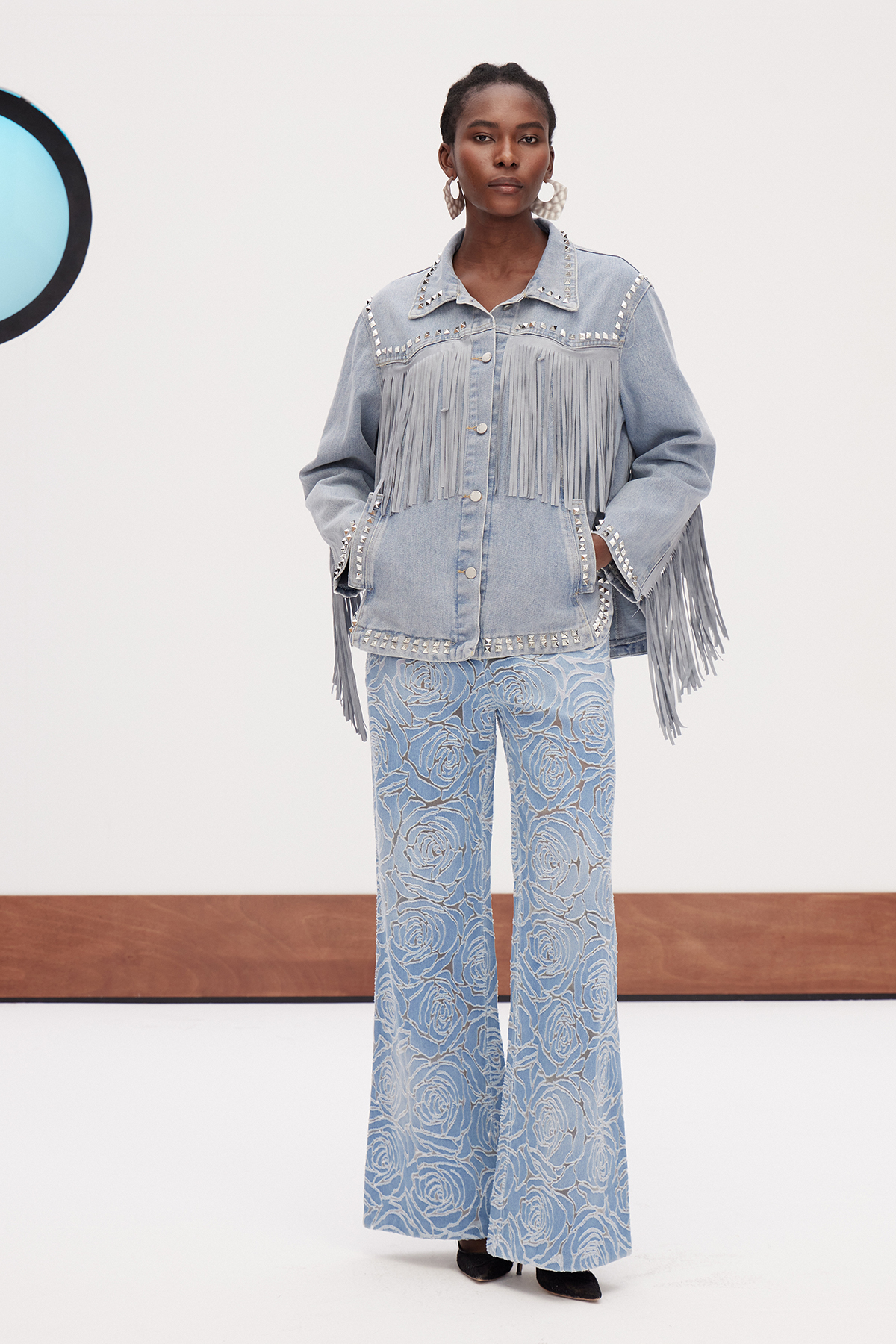 Gaja Fringe Embellished Denim Jacket