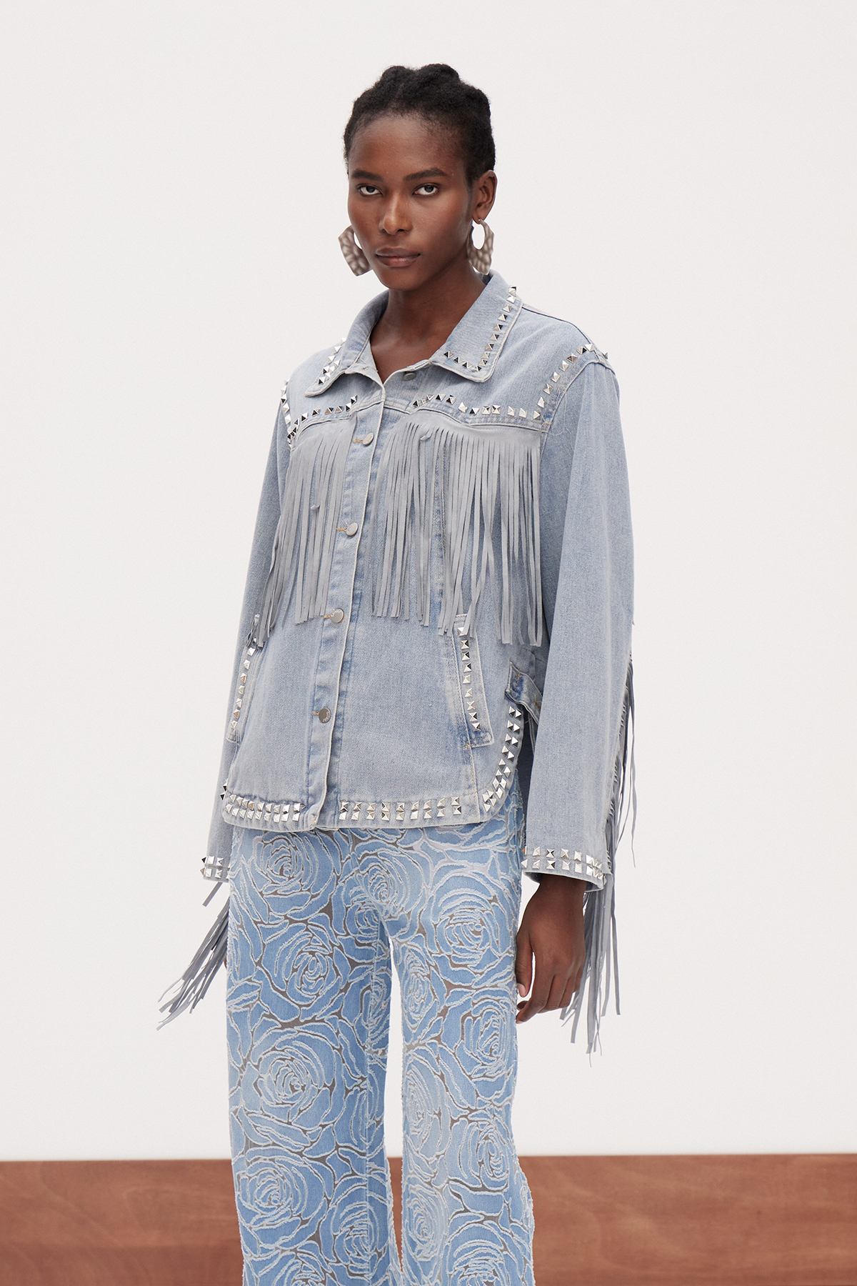 Gaja Fringe Embellished Denim Jacket