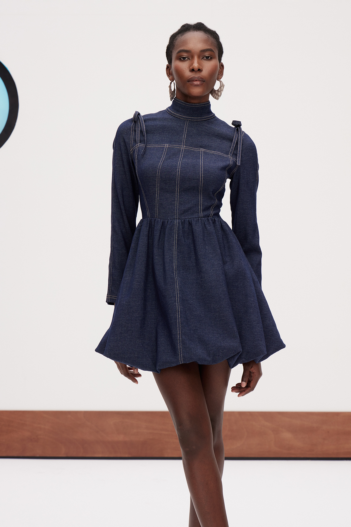 Galal Bubble Denim Mini Dress
