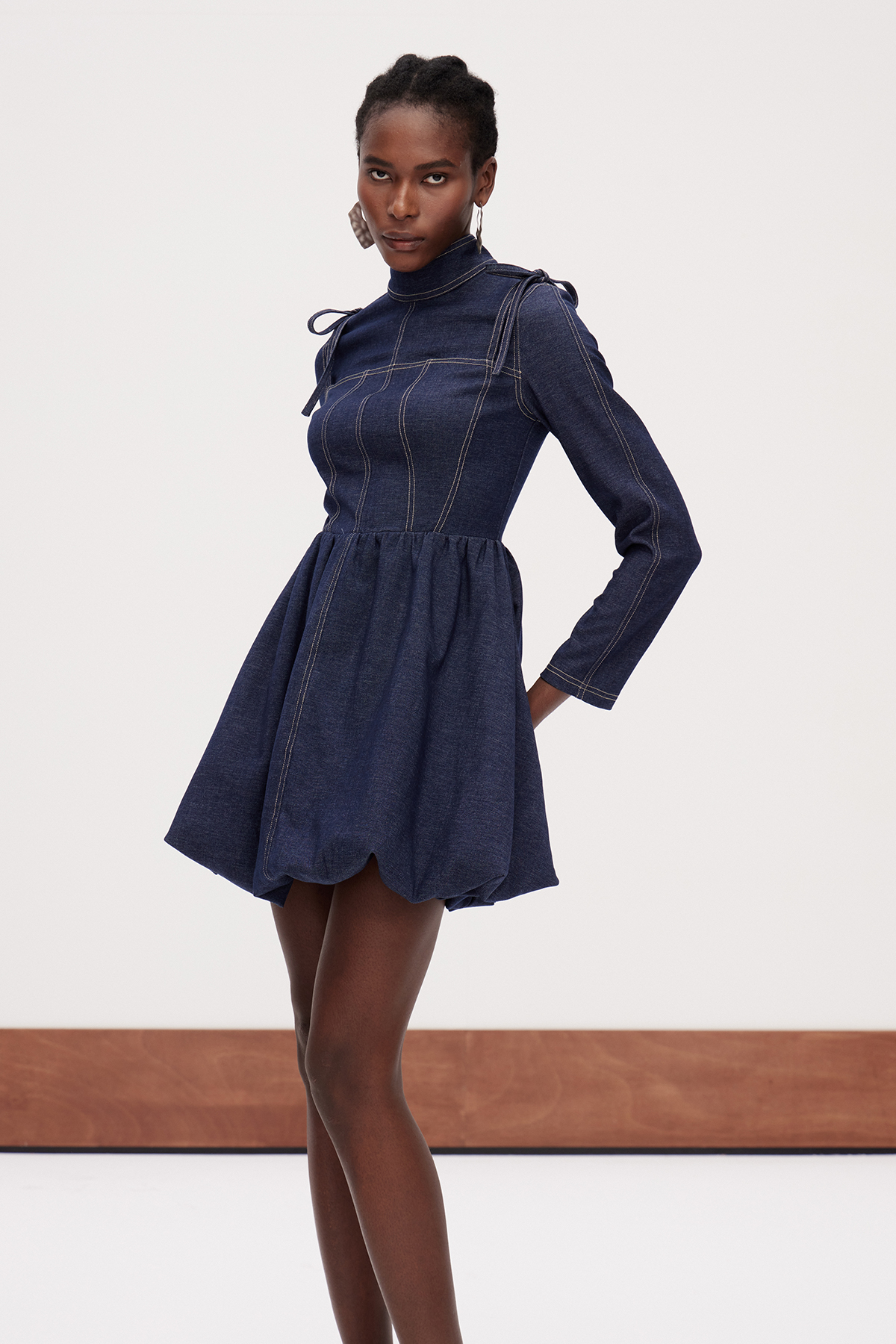 Galal Bubble Denim Mini Dress