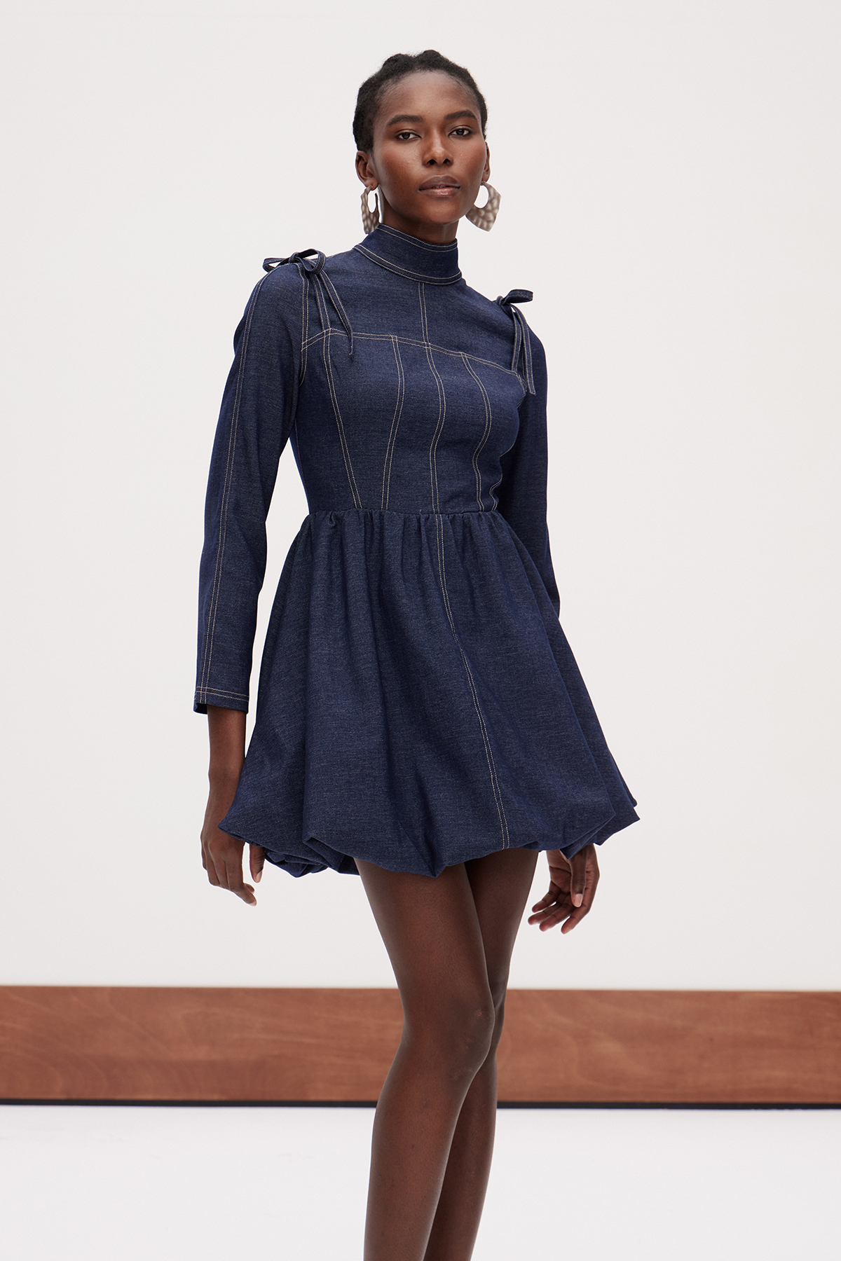 Galal Bubble Denim Mini Dress