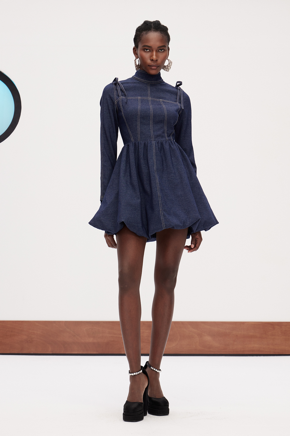 Galal Bubble Denim Mini Dress
