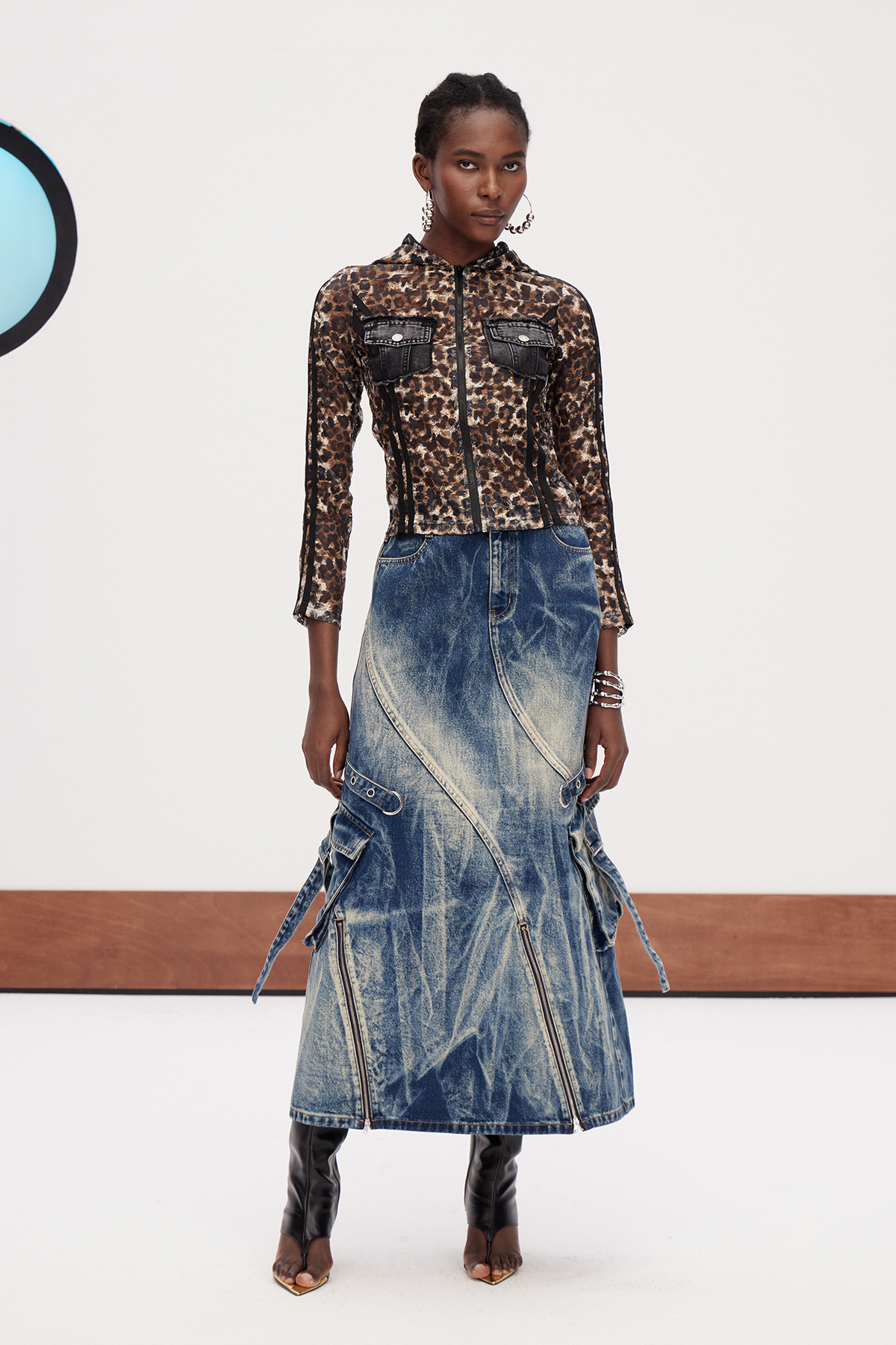 Galba Hooded Leopard Jacket