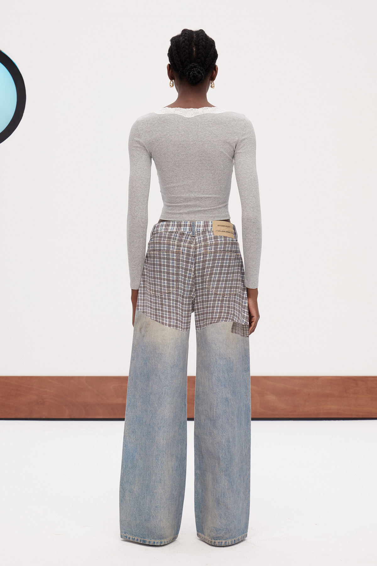 Galene Bleached Print Wide Leg Jeans