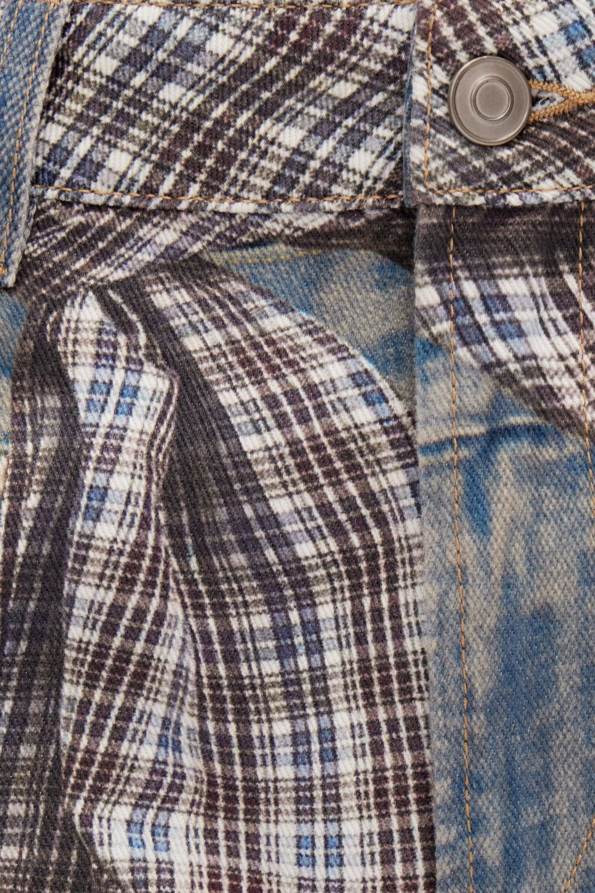 Galene Bleached Print Wide Leg Jeans