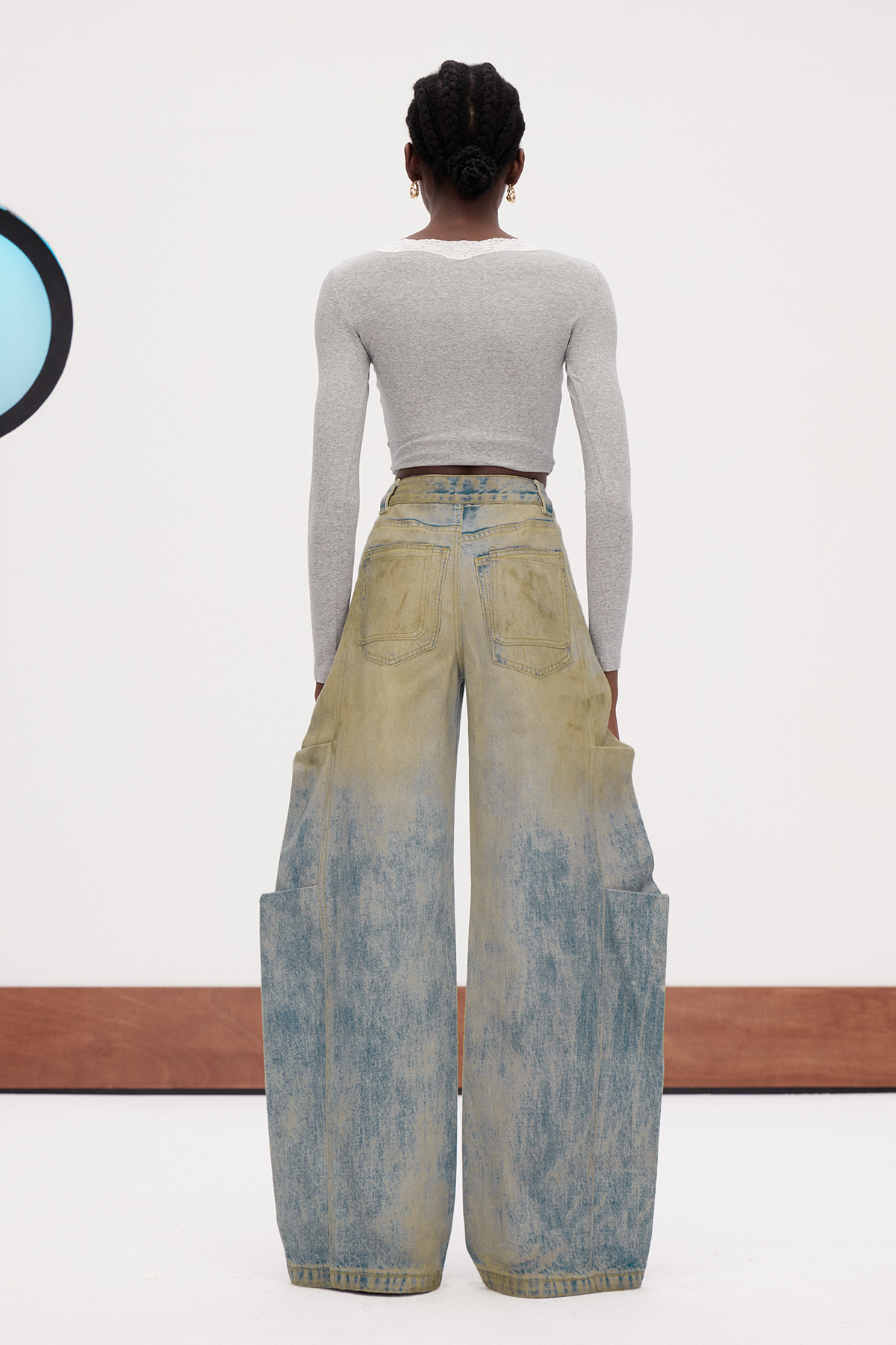 Galenos Bleached Print Baggy Jeans