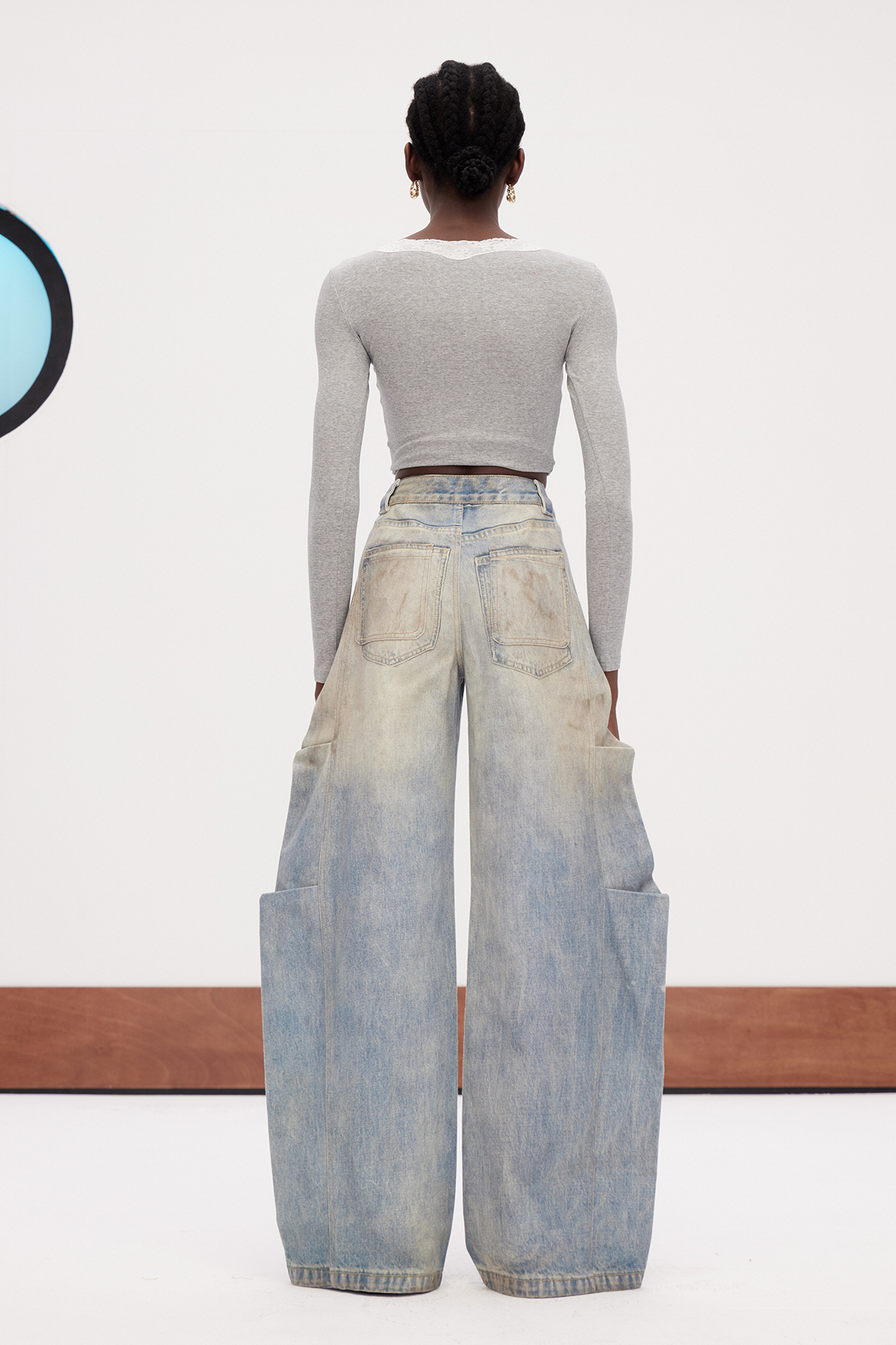 Galenos Bleached Print Baggy Jeans