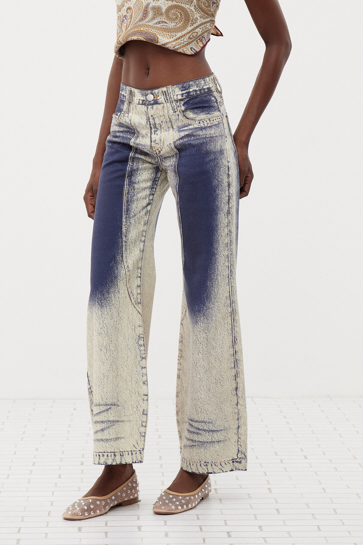 Galilahi Bleached Straight Jeans
