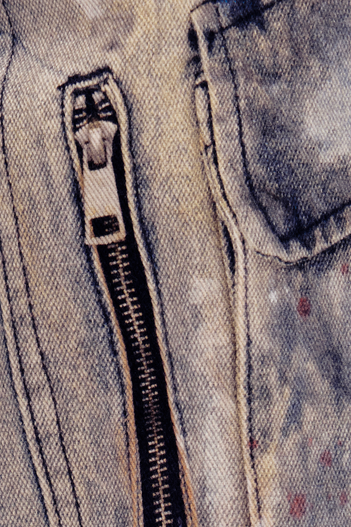 Galileo Zipper Bleached Print Jeans