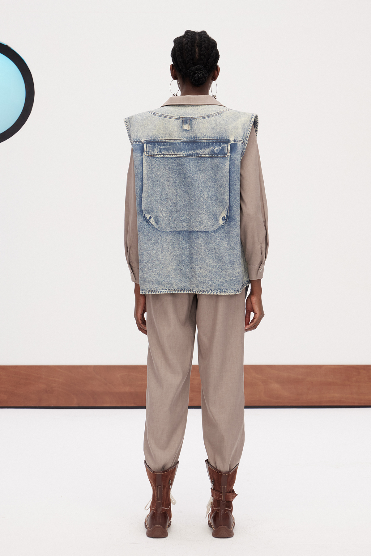 Galina Print Denim Vest