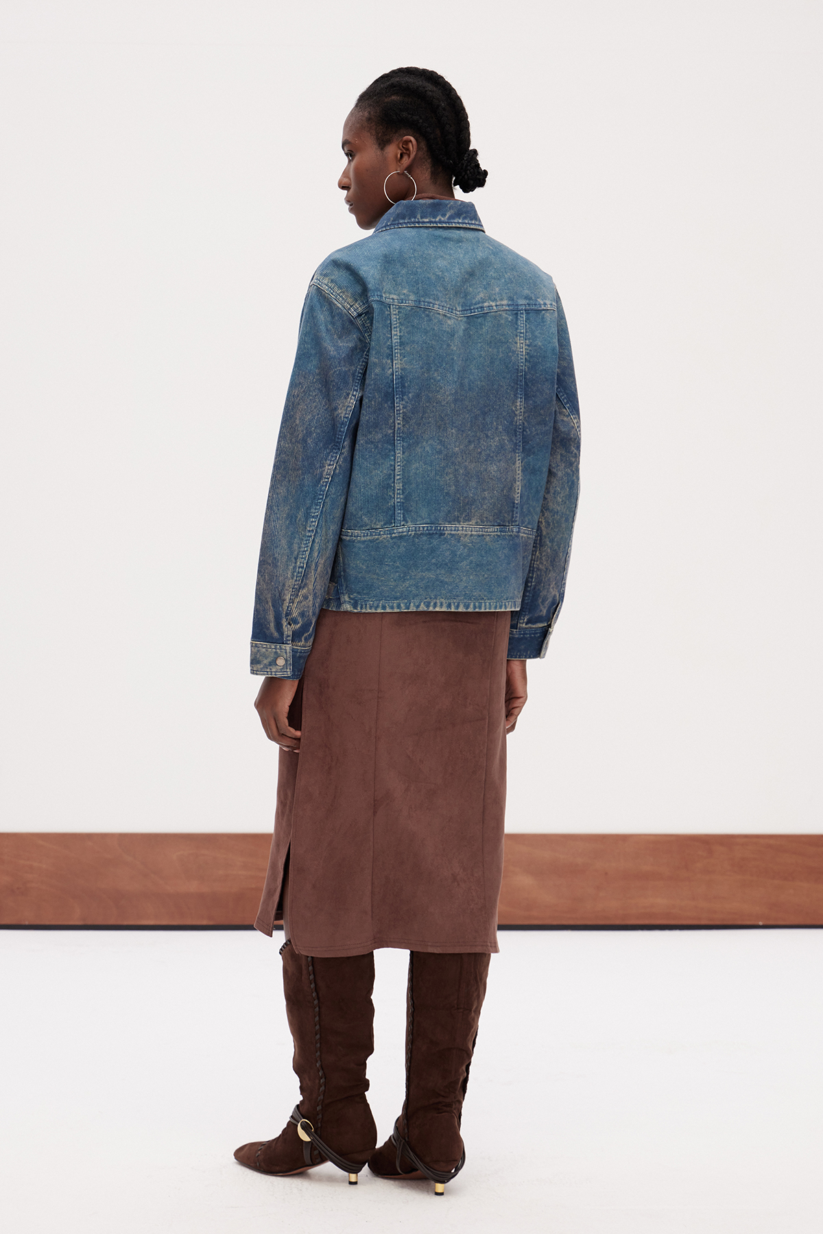 Galini Print Jacket In Dark Wash