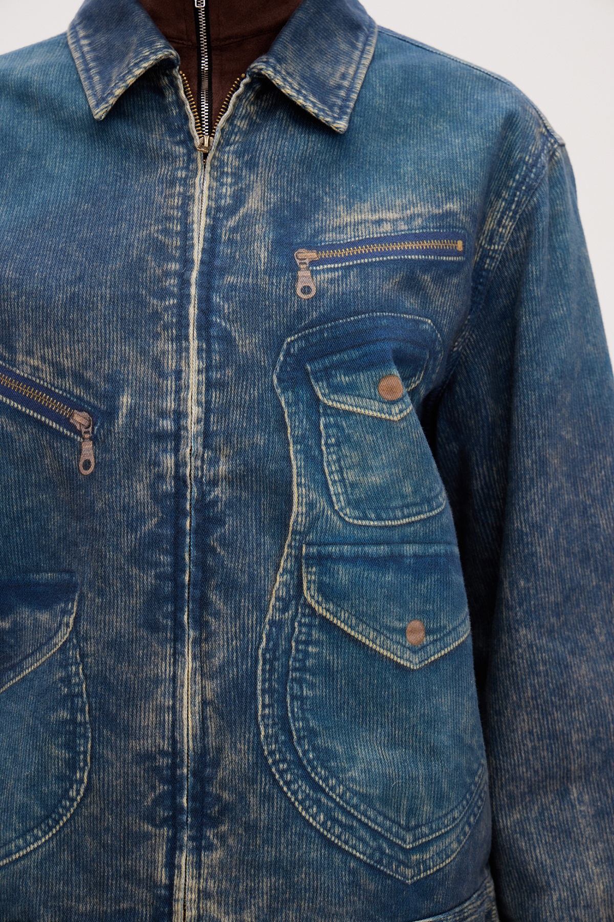 Galini Print Jacket In Dark Wash