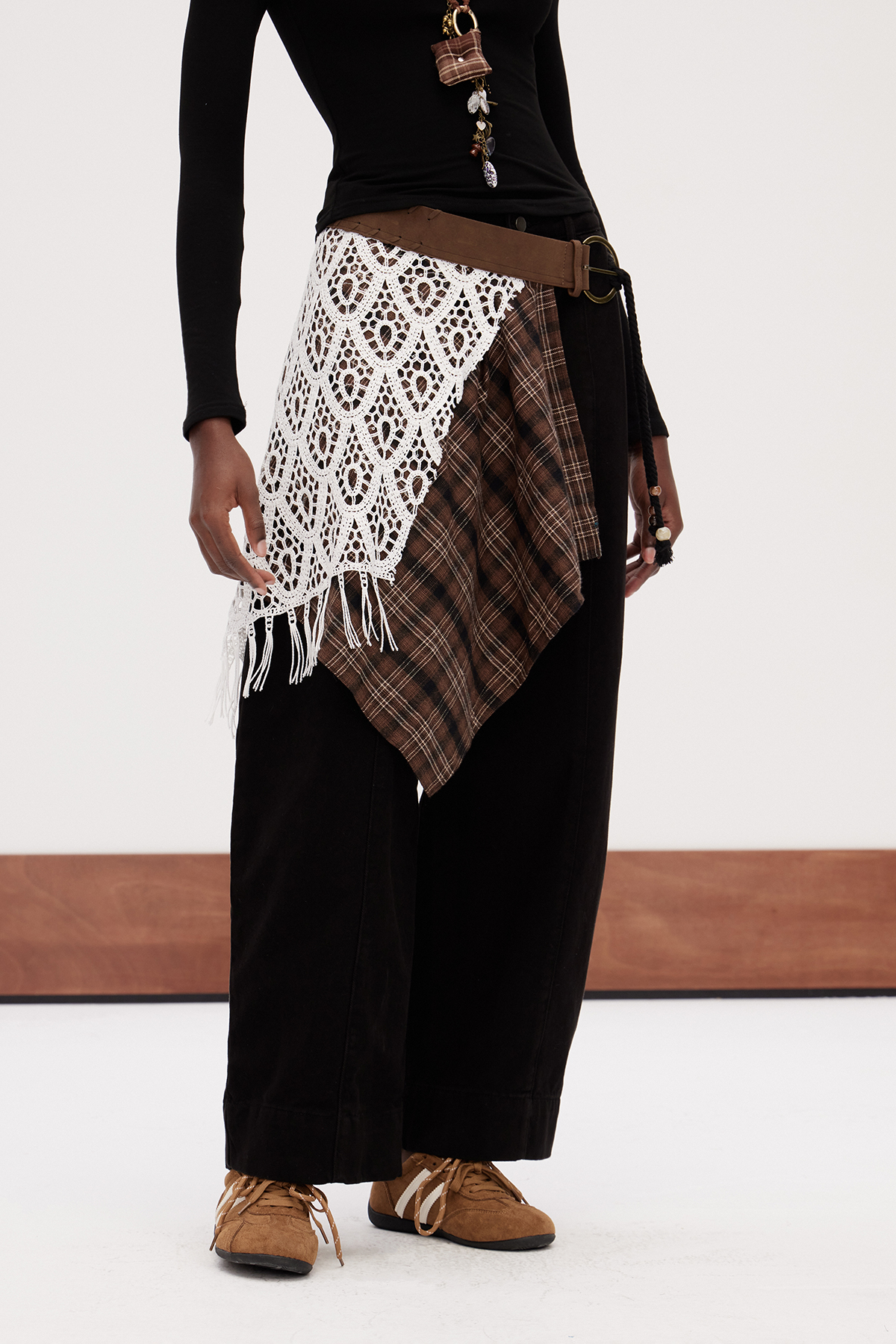 Galla Deconstruct Asymmetric Grid Pants