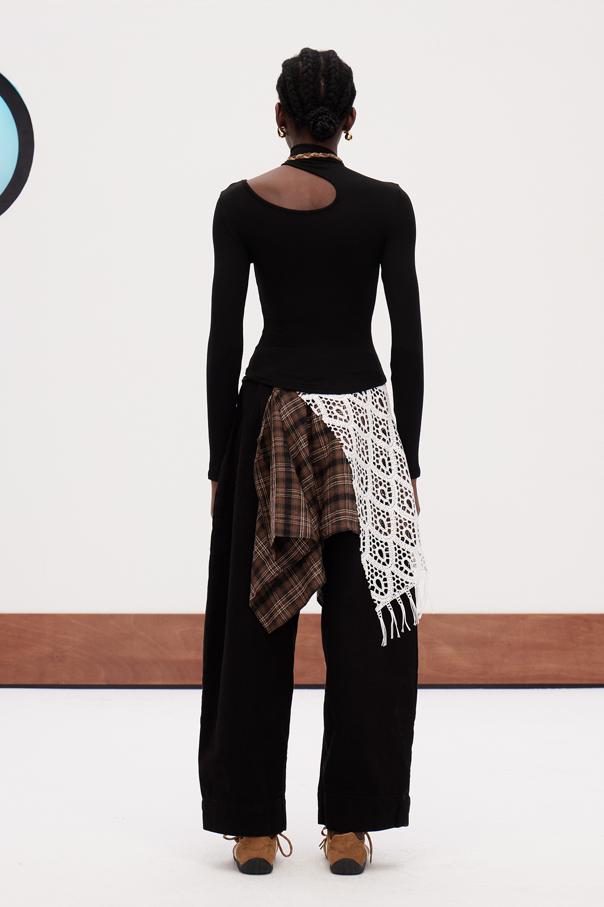 Galla Deconstruct Asymmetric Grid Pants