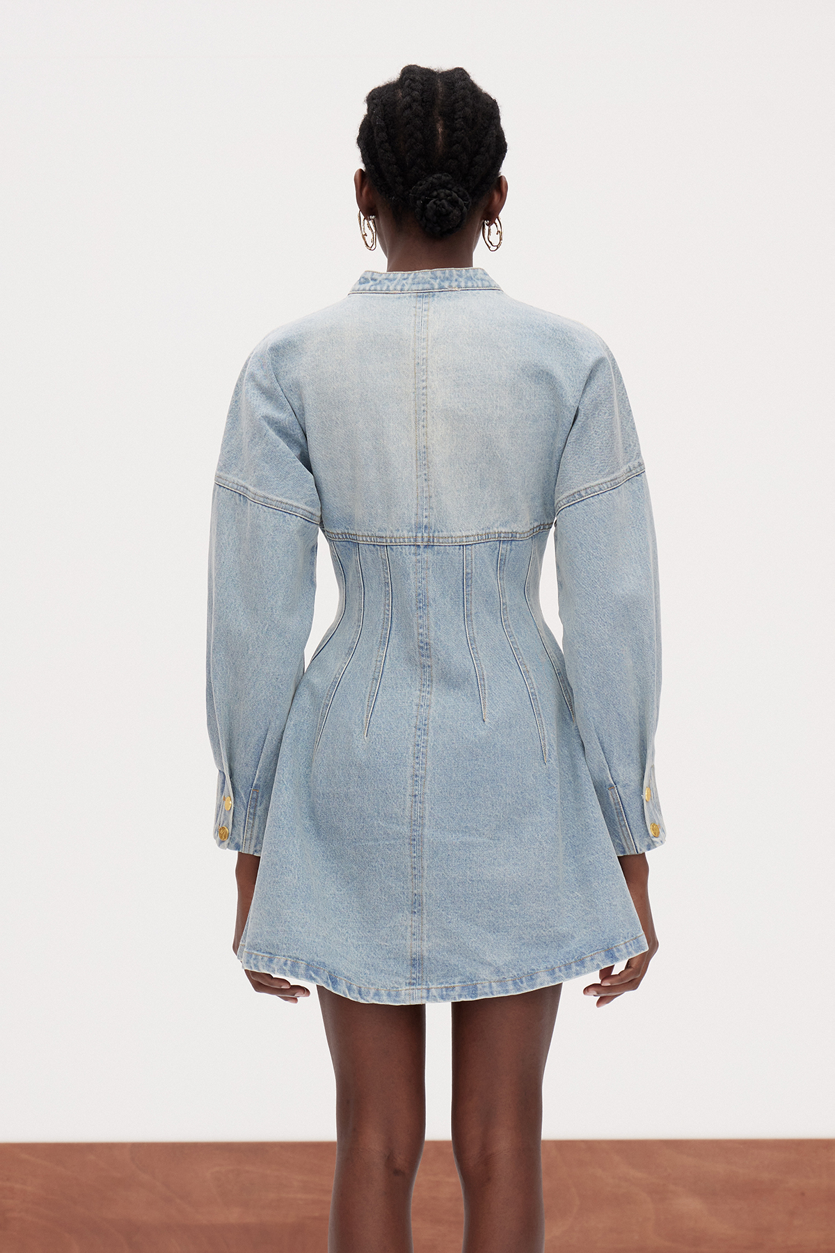 Gallagher Zipper Denim Mini Dress