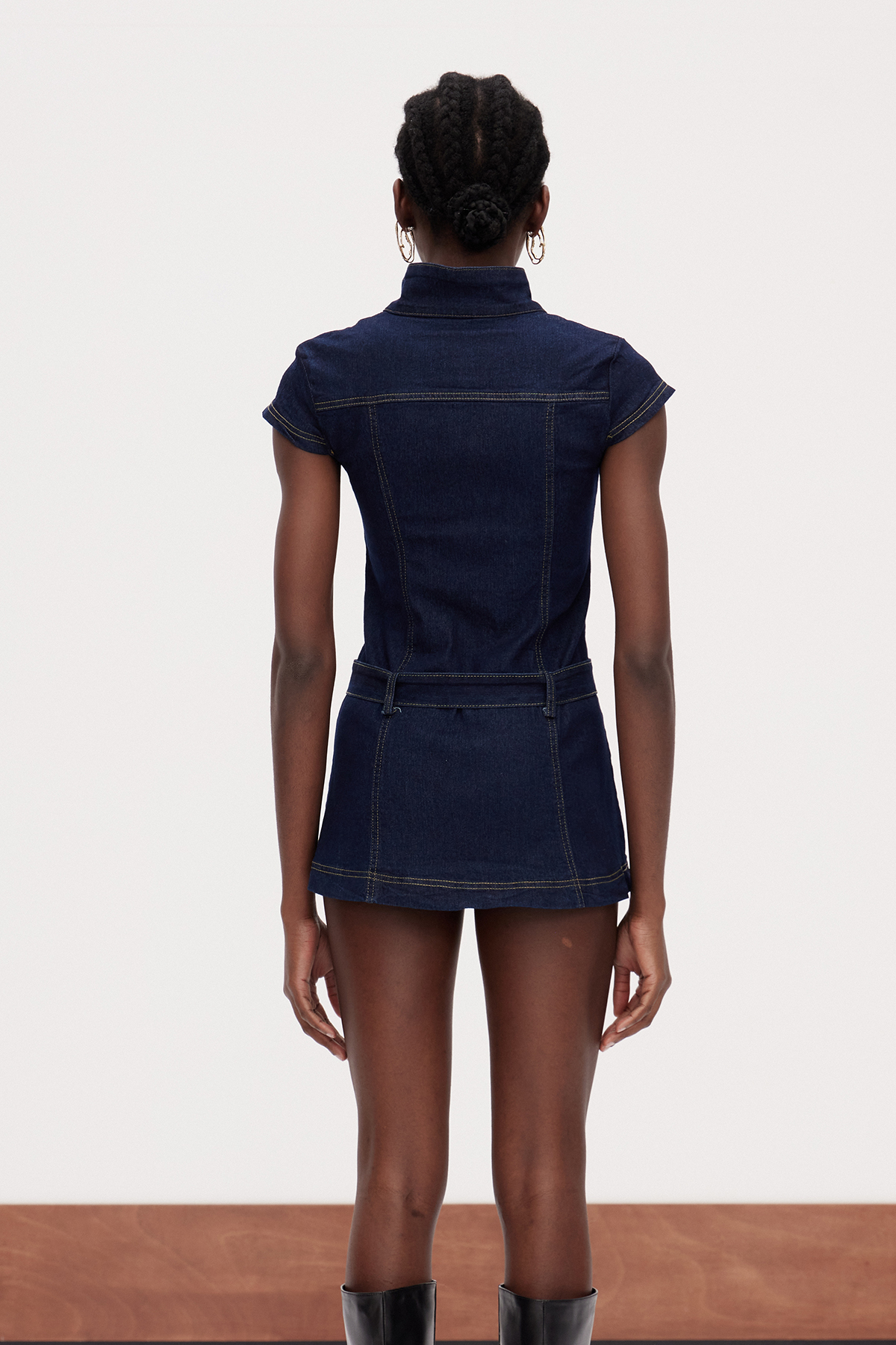 Gallchobhar Short Sleeve Denim Mini Dress