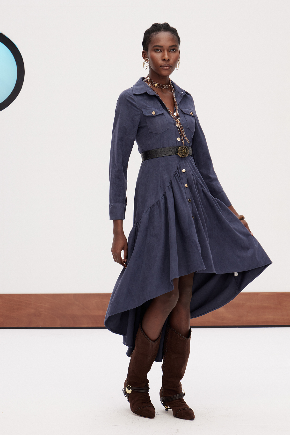 Gallo Velvet High Low Maxi Dress