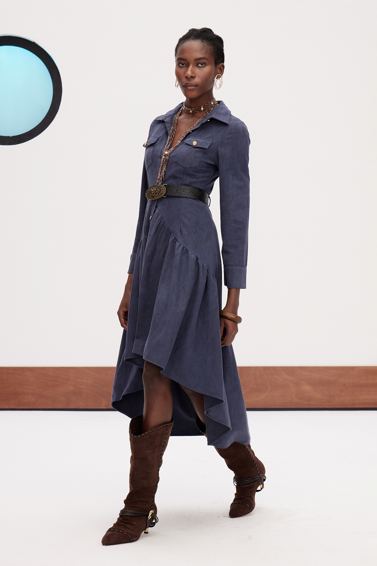 Gallo Velvet High Low Maxi Dress