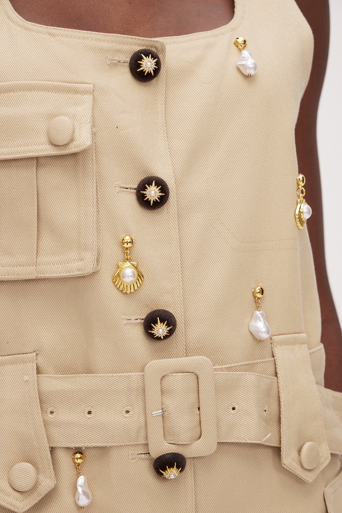 Galo Embellished Pearl Mini Dress