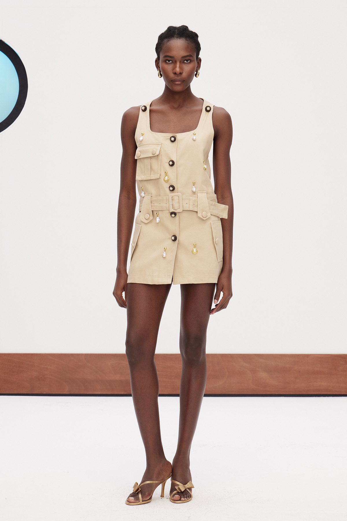 Galo Embellished Pearl Mini Dress