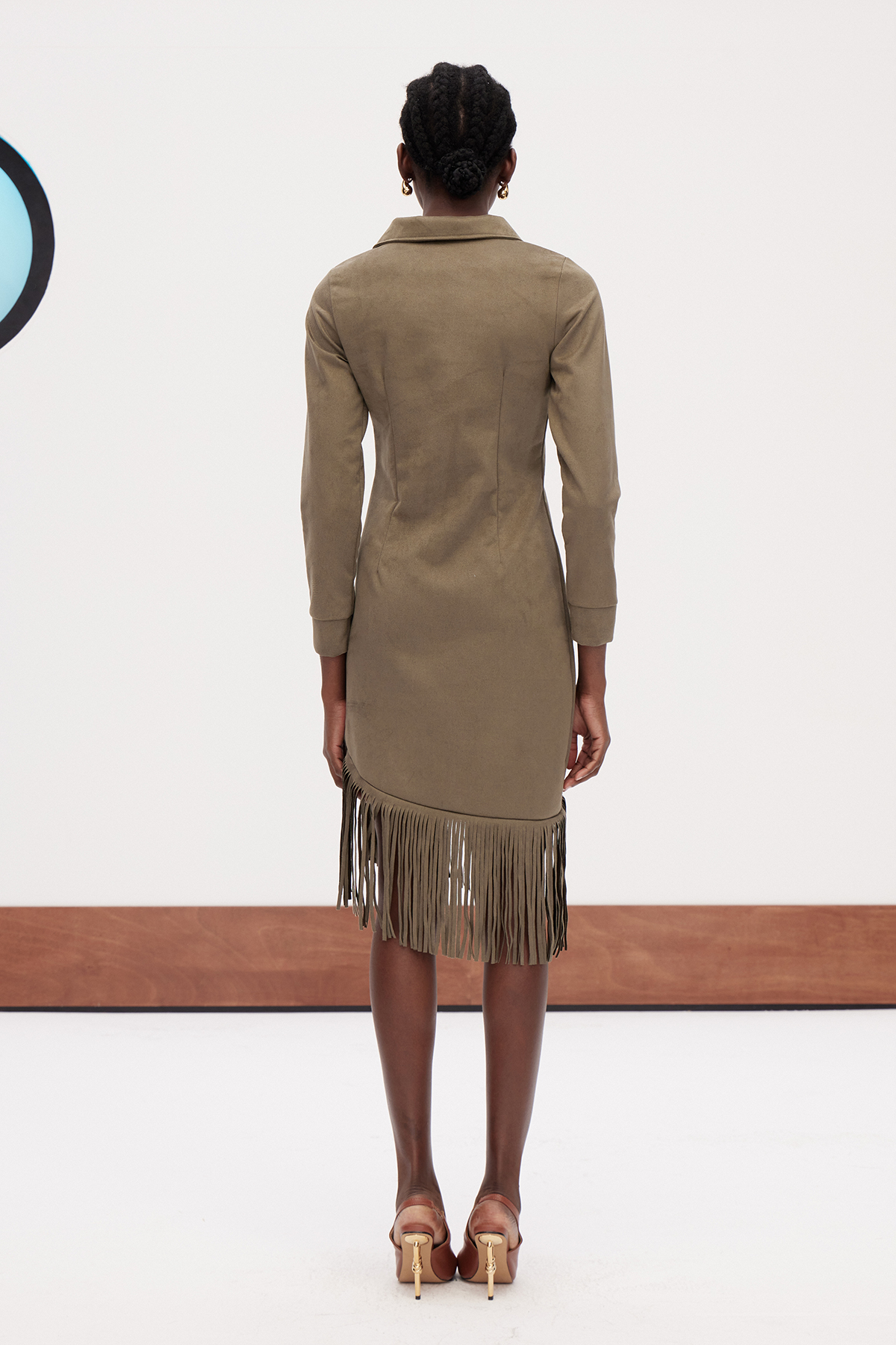 Galya Fringe Asymmetric Mini Dress