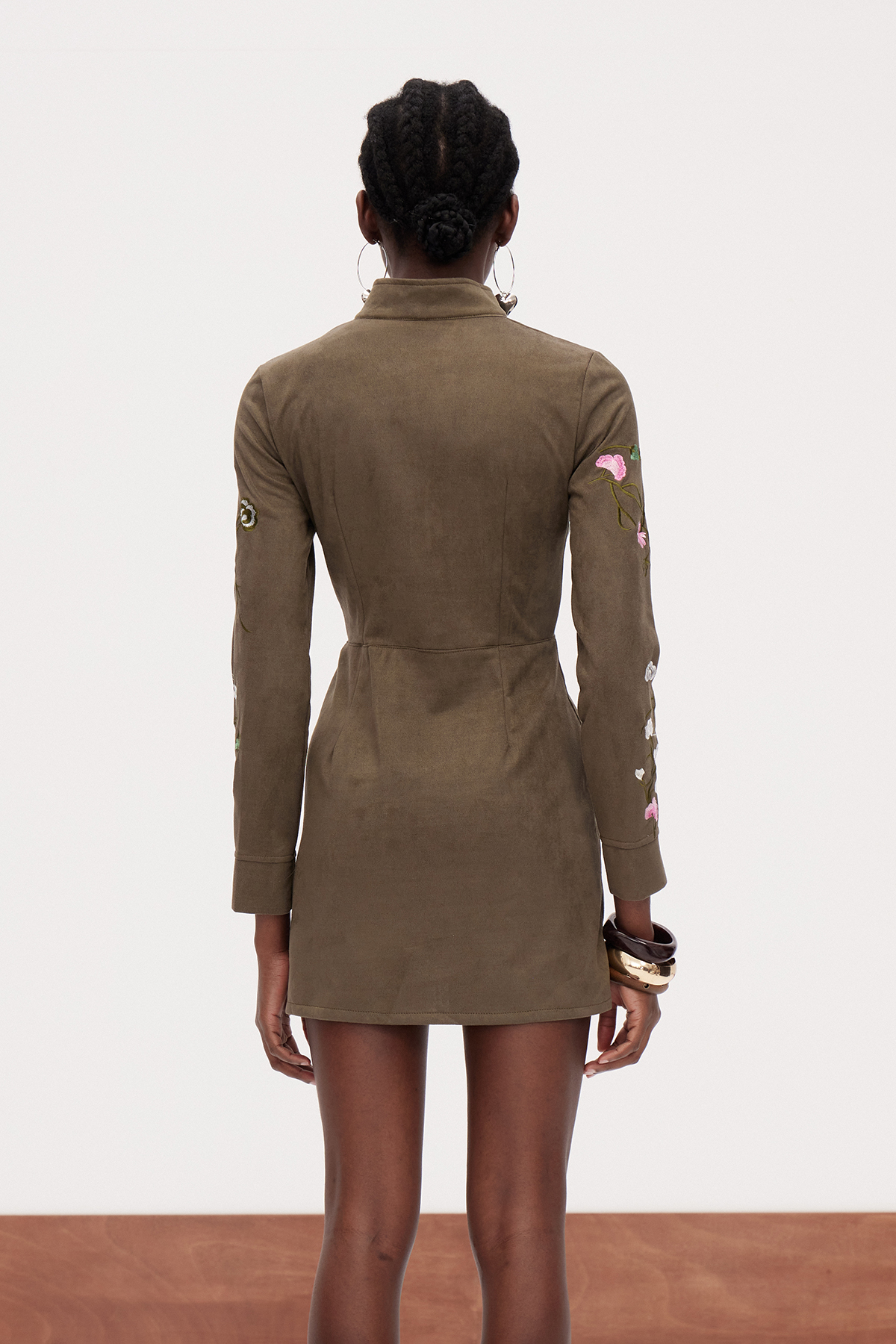 Galya Suede Zipper Mini Dress
